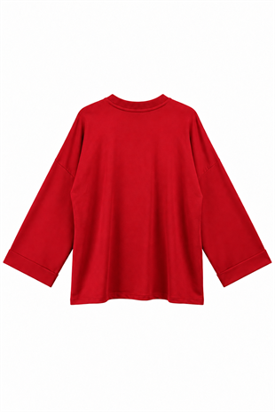 Yırtmaçlı Sweat Kırmızı
