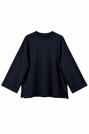 Yırtmaçlı Sweat Lacivert 