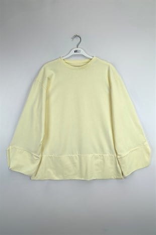 Yırtmaçlı Sweat Sarı
