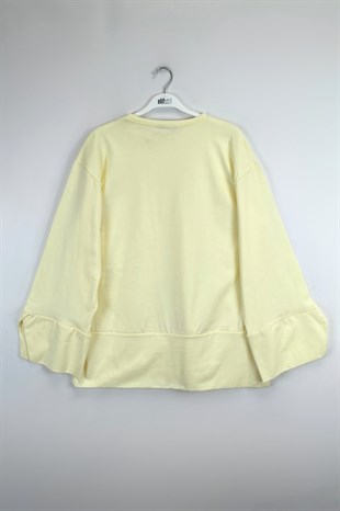 Yırtmaçlı Sweat Sarı