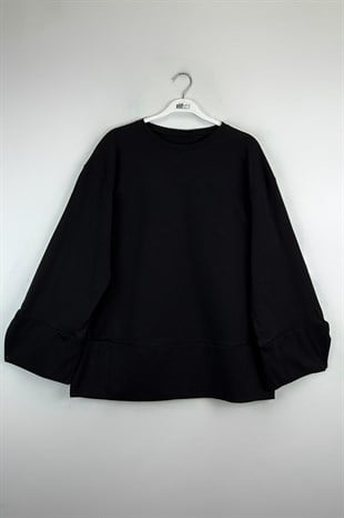Yırtmaçlı Sweat Siyah 