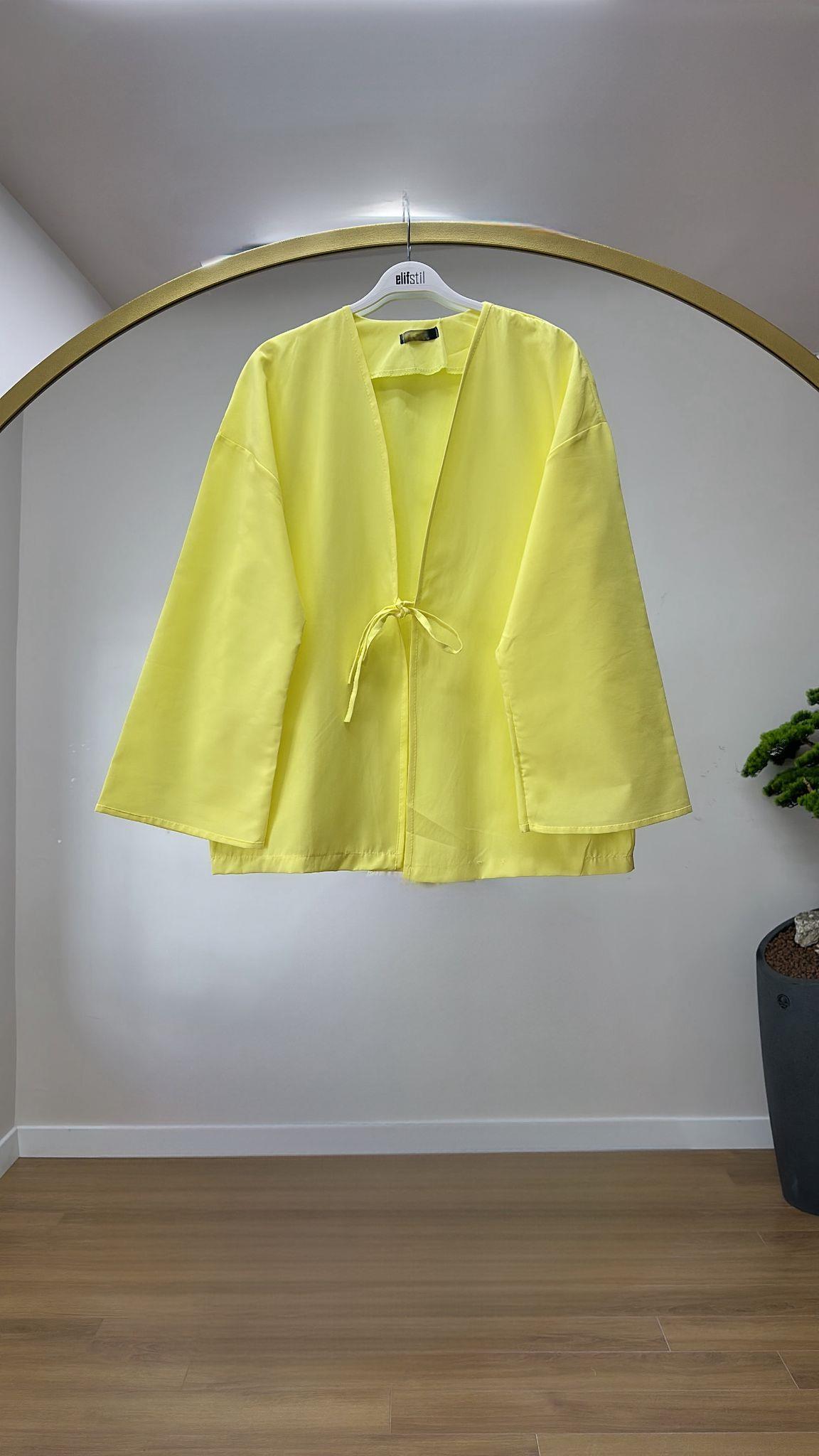 Bağcıklı Kimono Sarı 