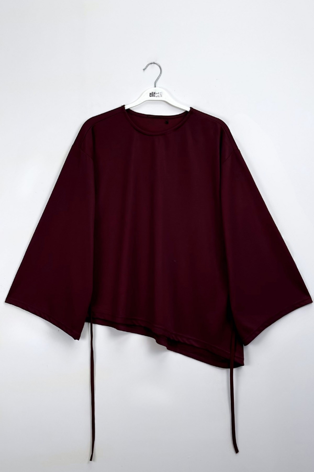Basıc Asimetrik Bluz Bordo