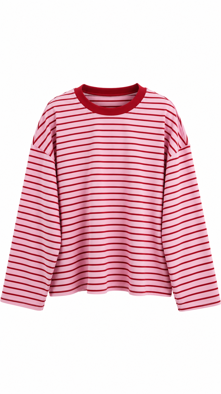 Baskılı Çizgili Sweat Pembe