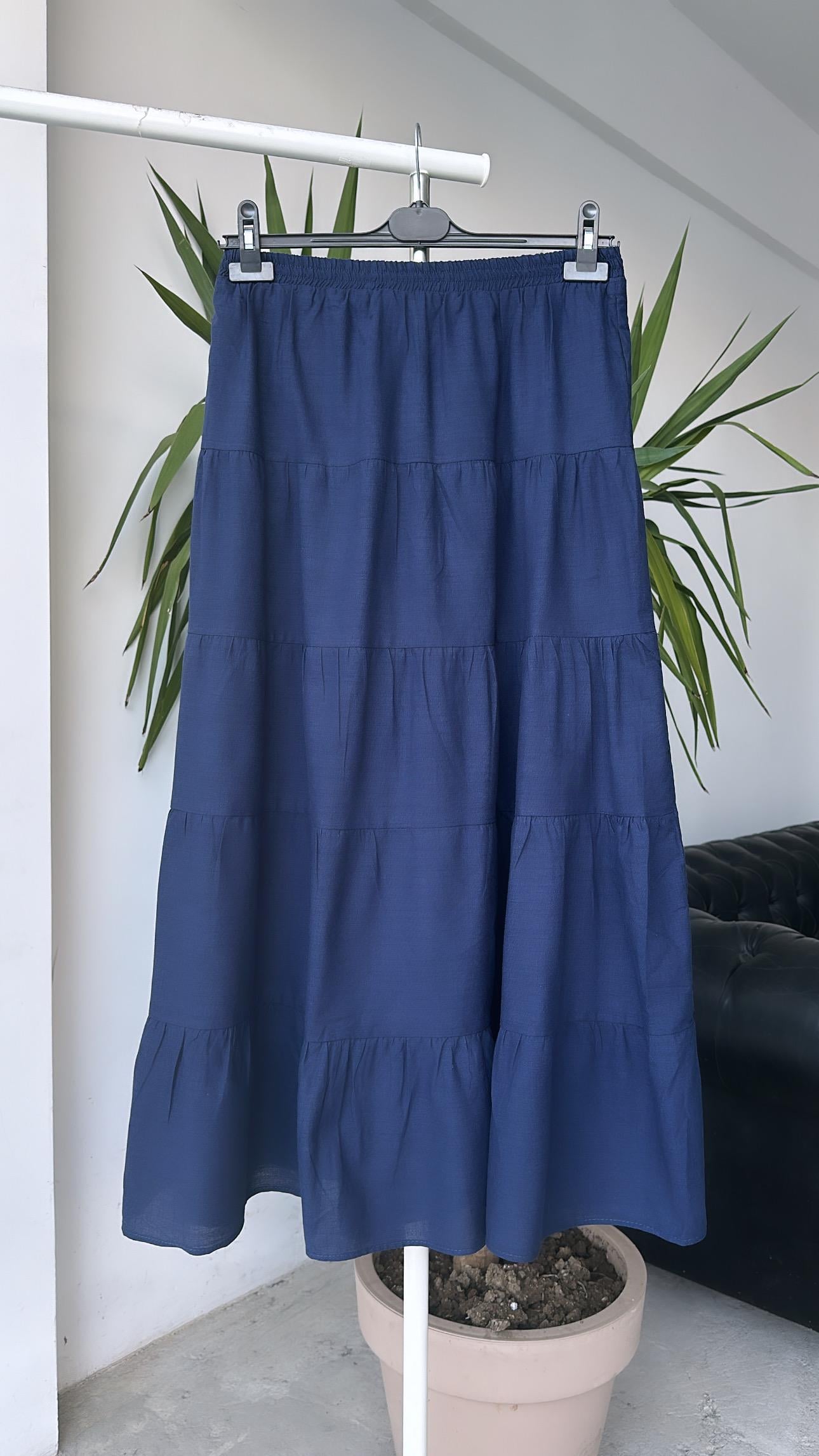 Beli Lastikli Etek Lacivert