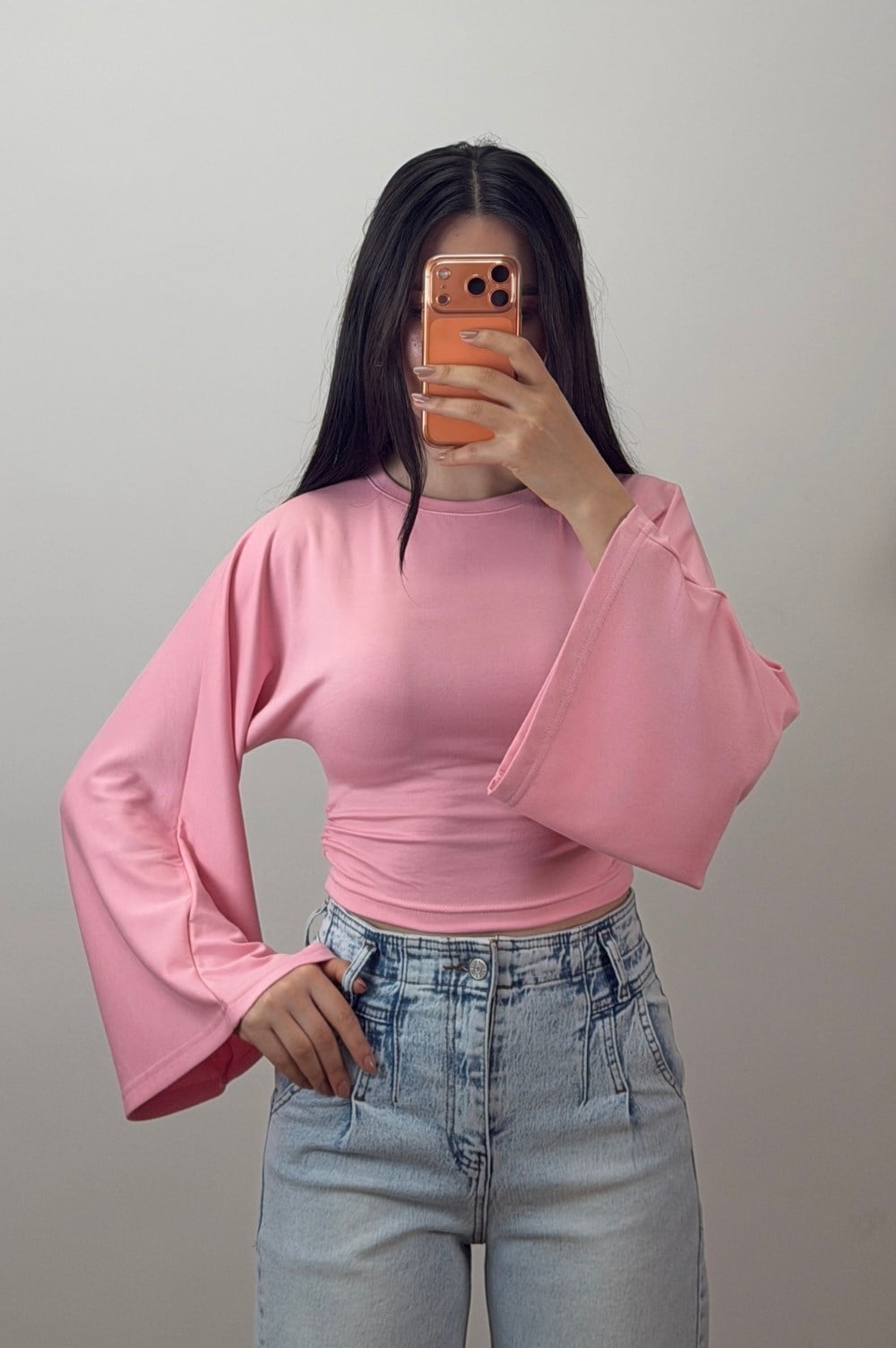 Büzgülü Bluz Pembe