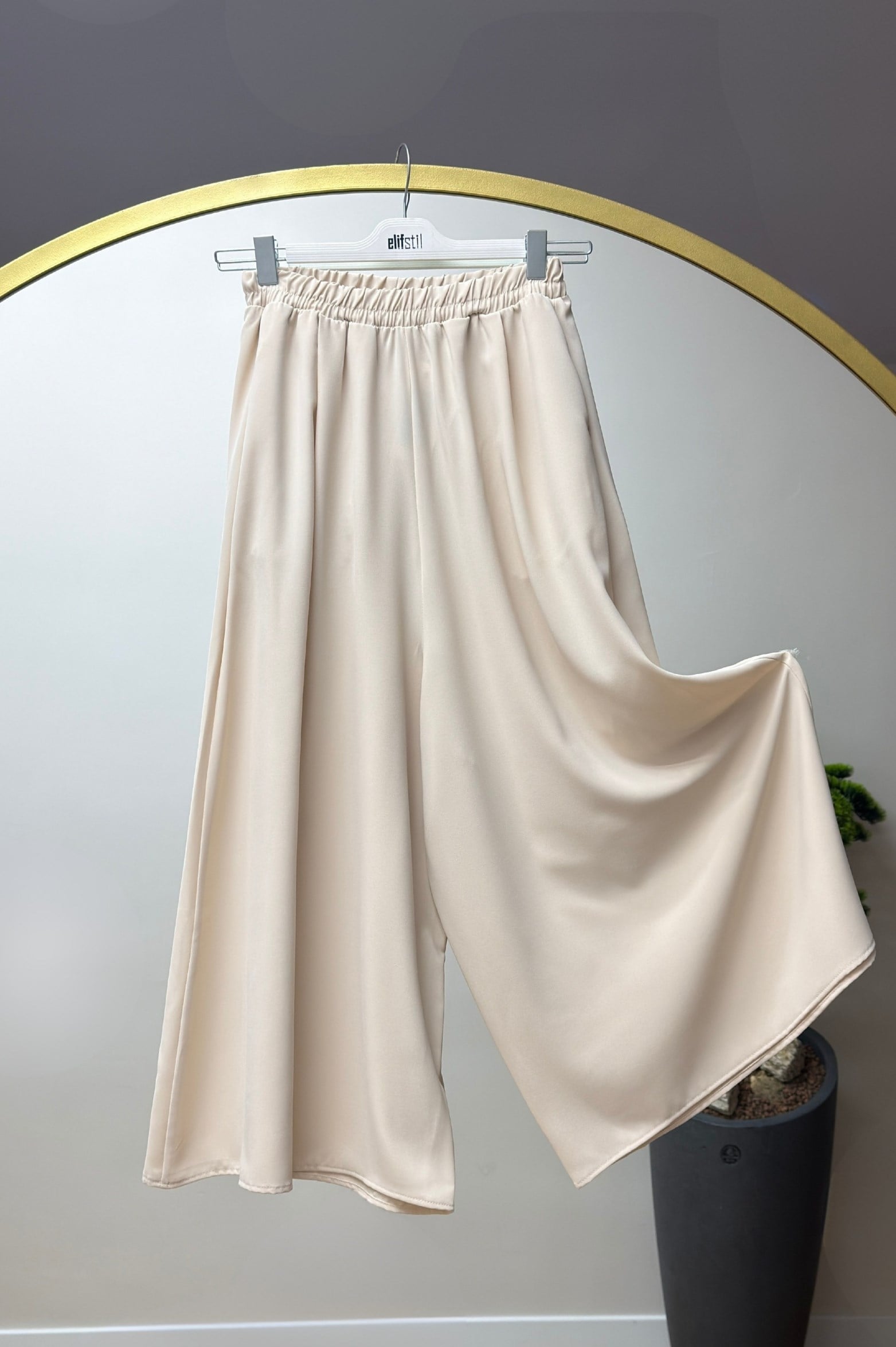 Cepli Etekli Pantolon Bej 