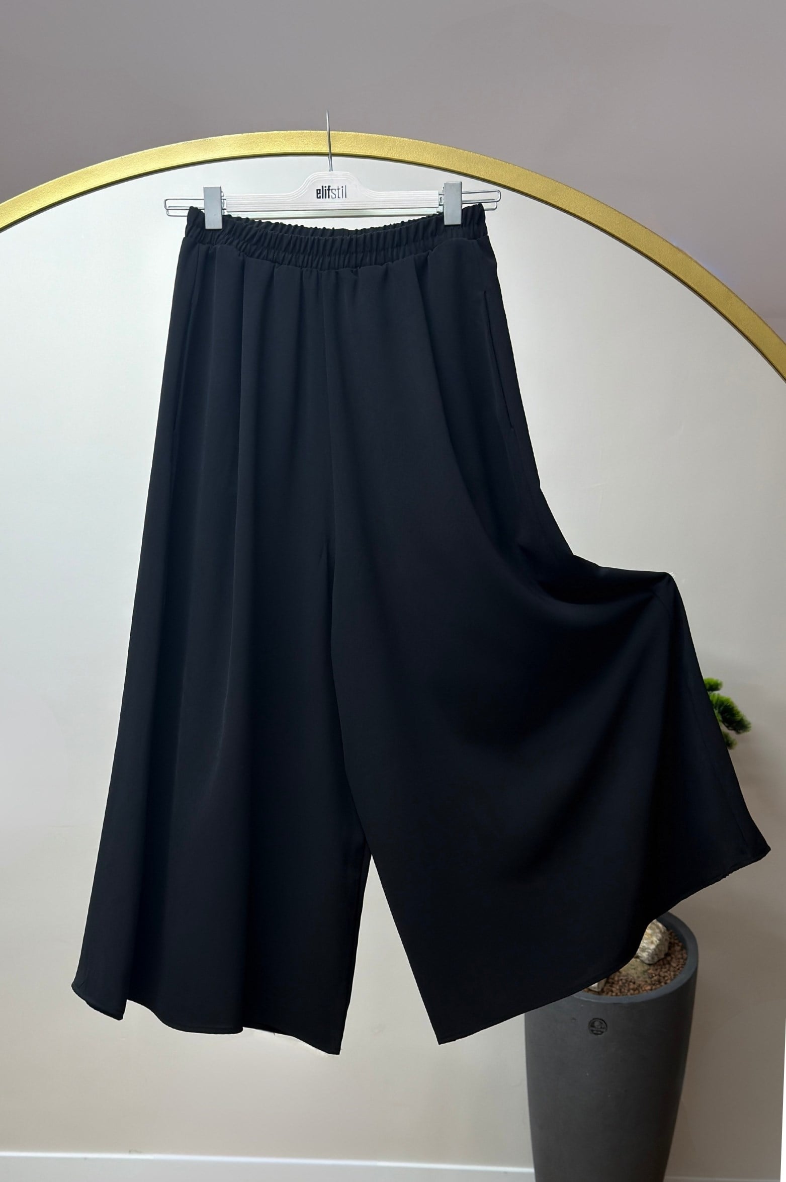 Cepli Etekli Pantolon Siyah 