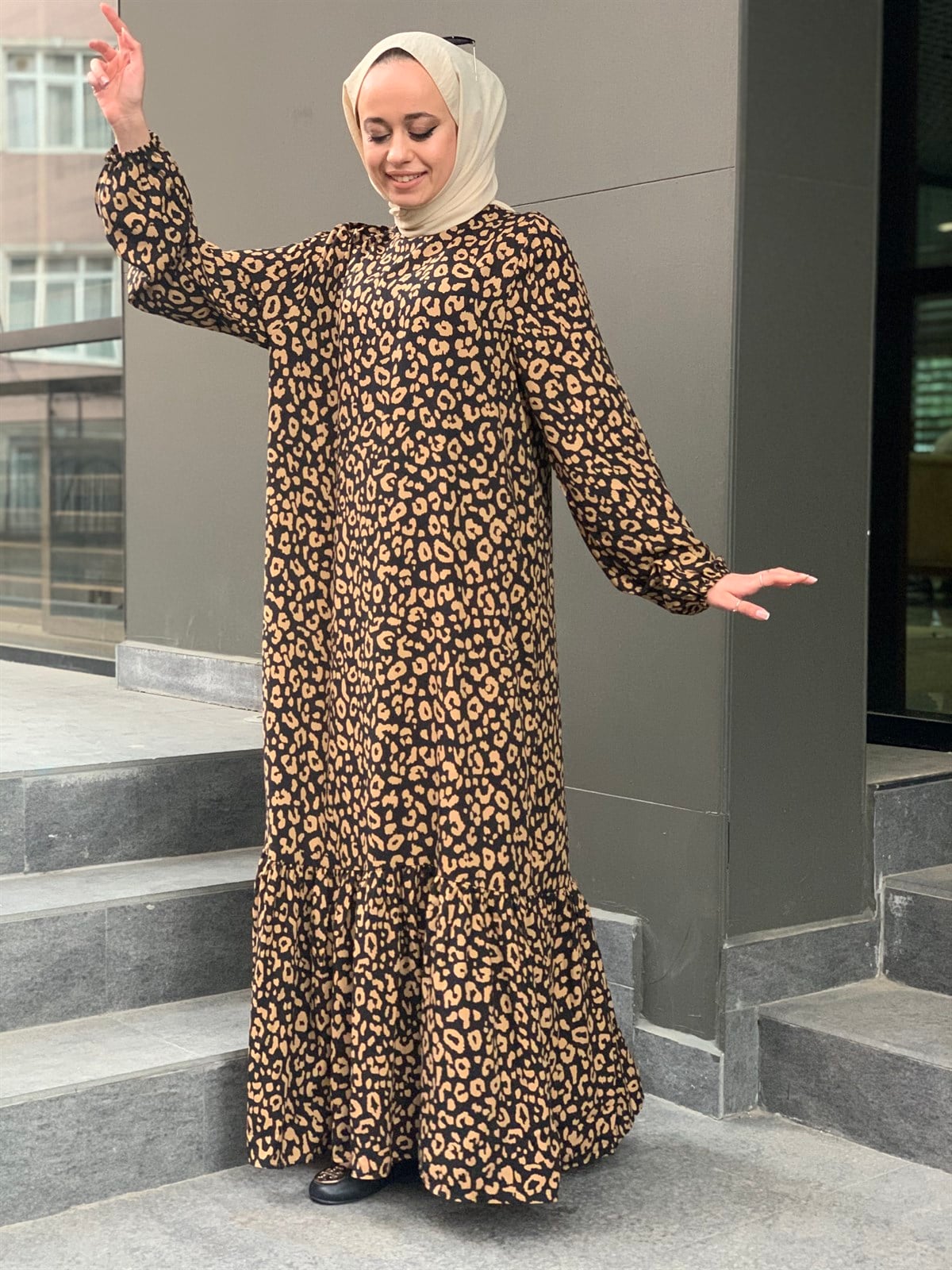 Desenli Elbise Vizon