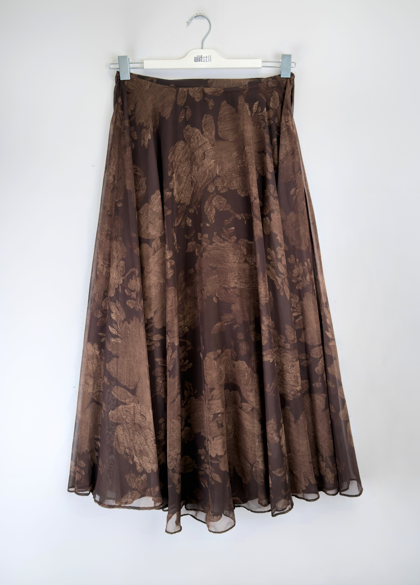 Desenli Etek Kahve 