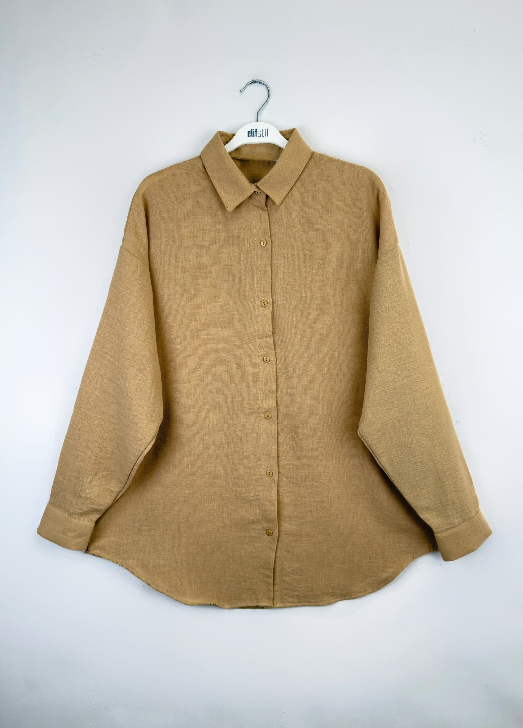 Desla Oversize Salaş Gömlek Camel 