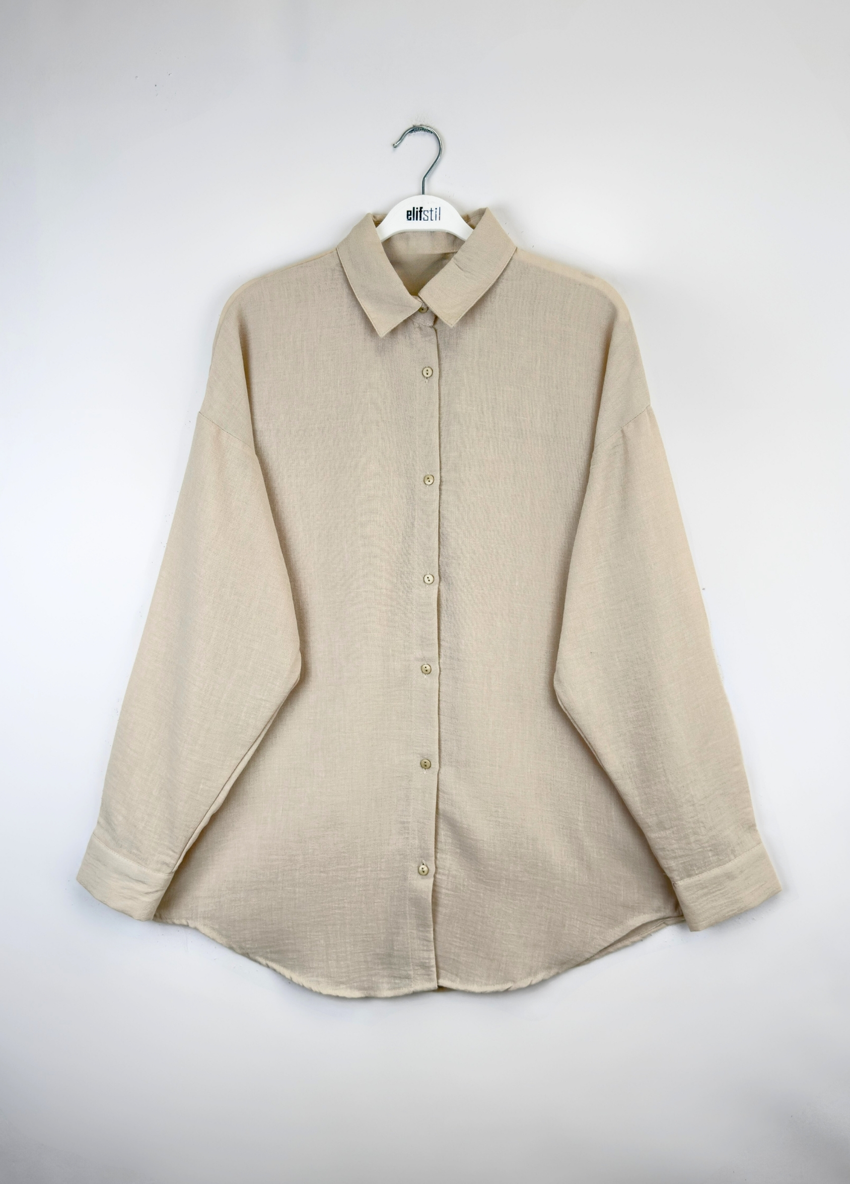 Desla Oversize Salaş Gömlek Taş 