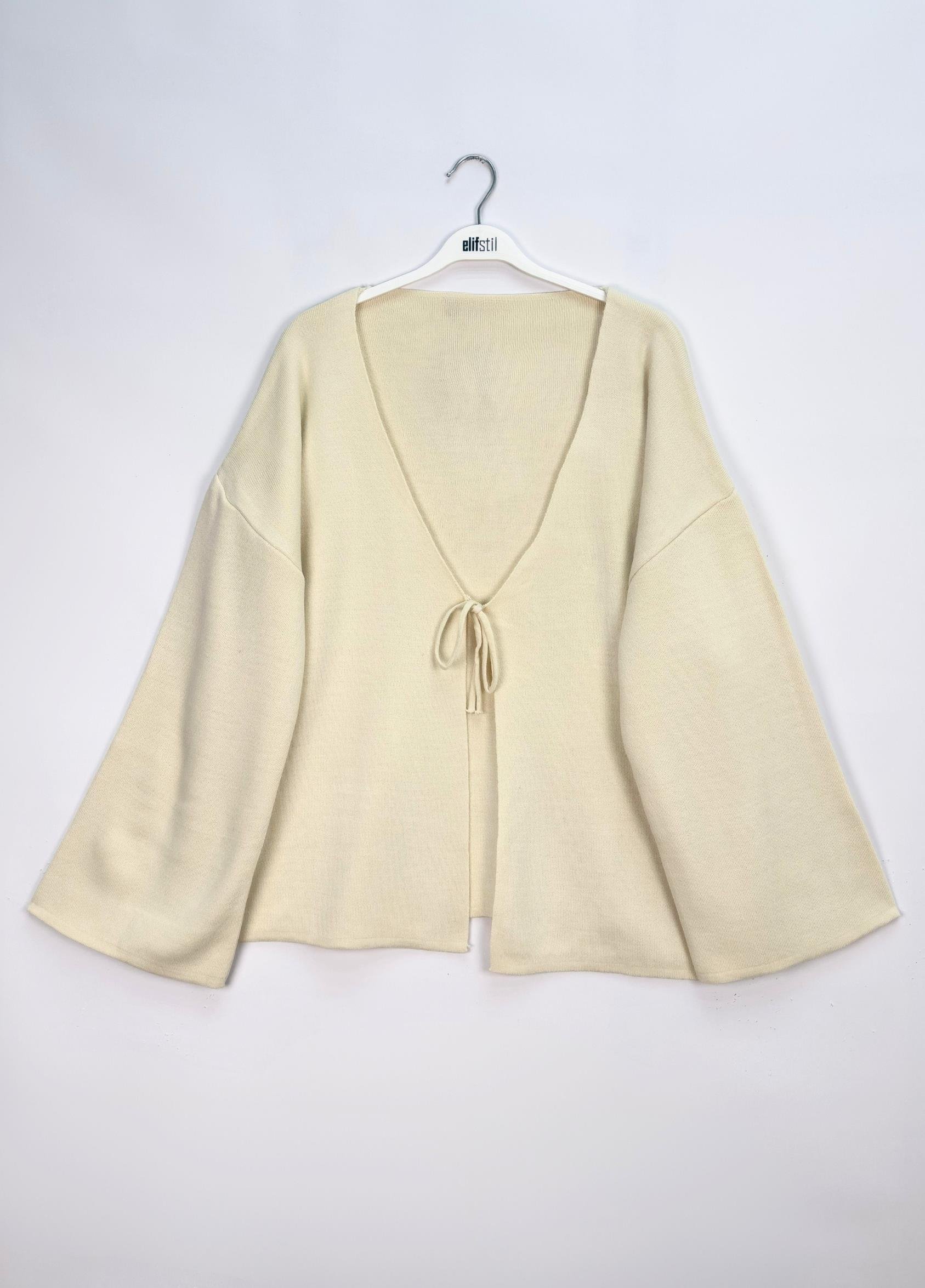 Elara Bağlamalı Hırka Bej