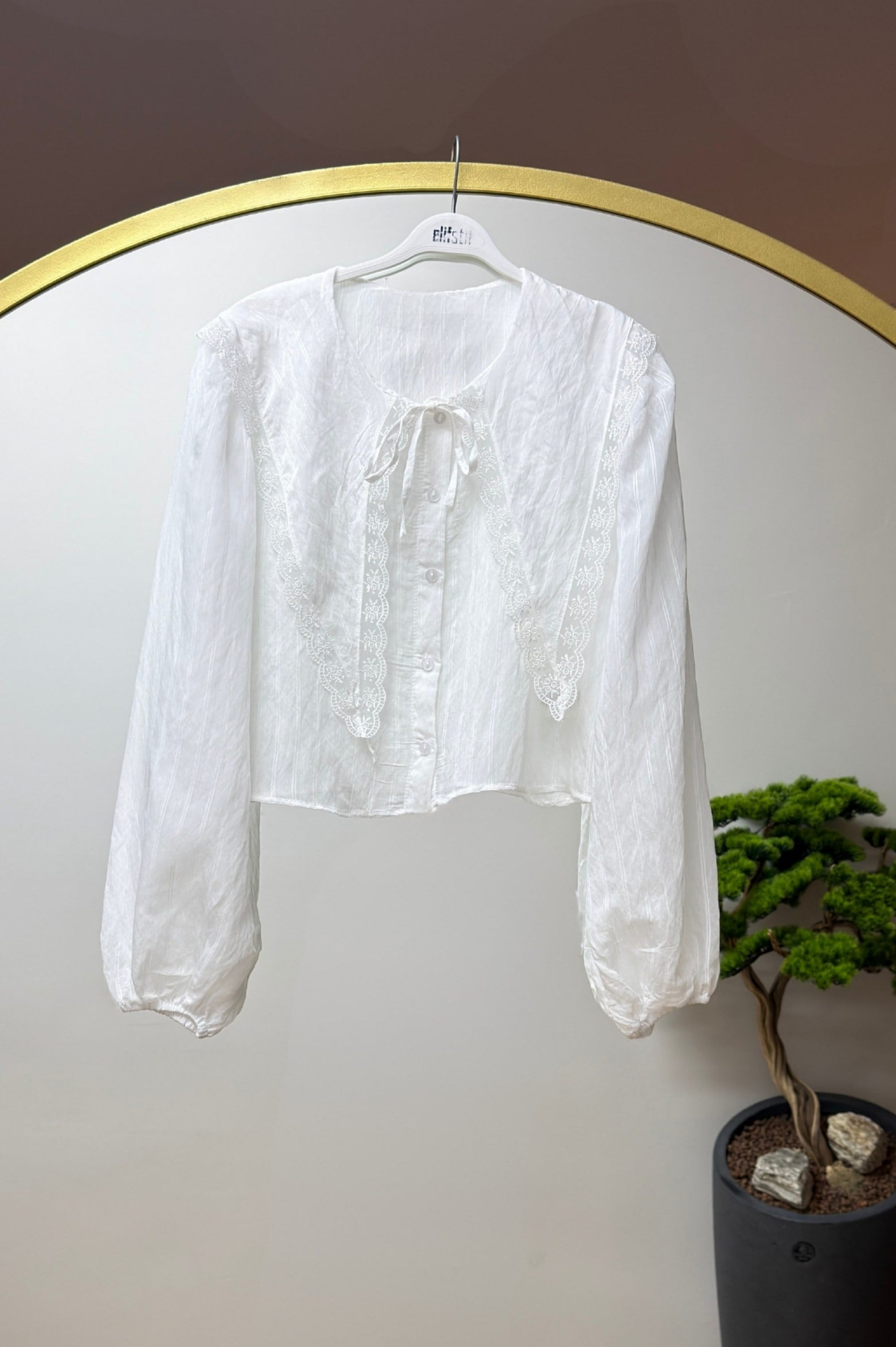 Fırfırlı Bluz Beyaz