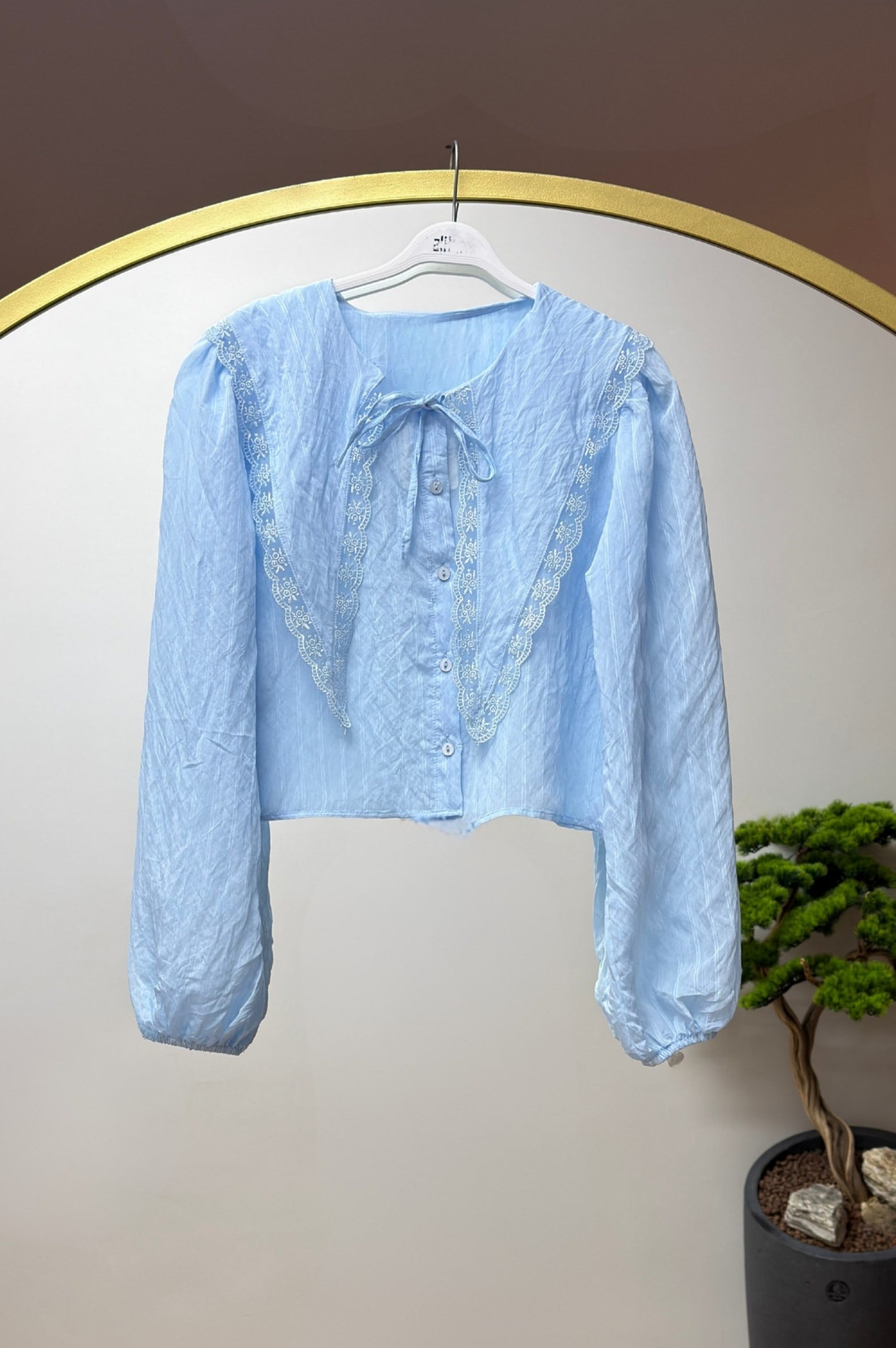 Fırfırlı Bluz Mavi 