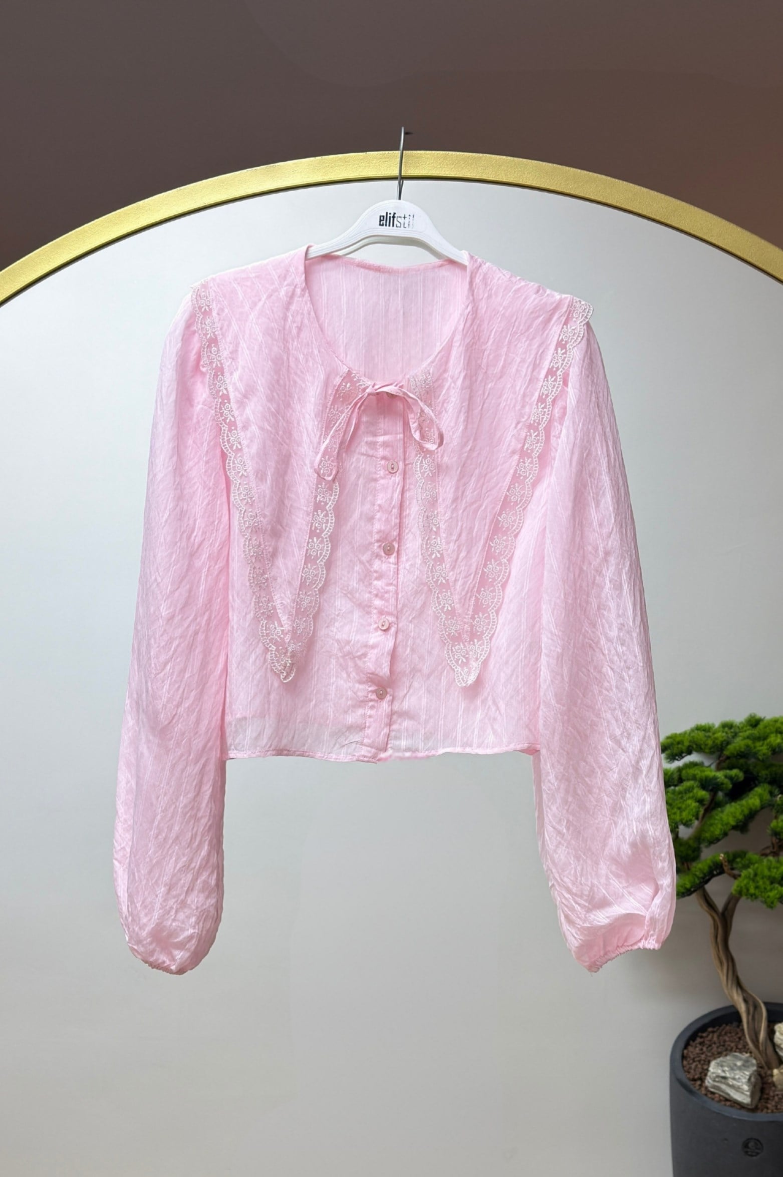 Fırfırlı Bluz Pembe 