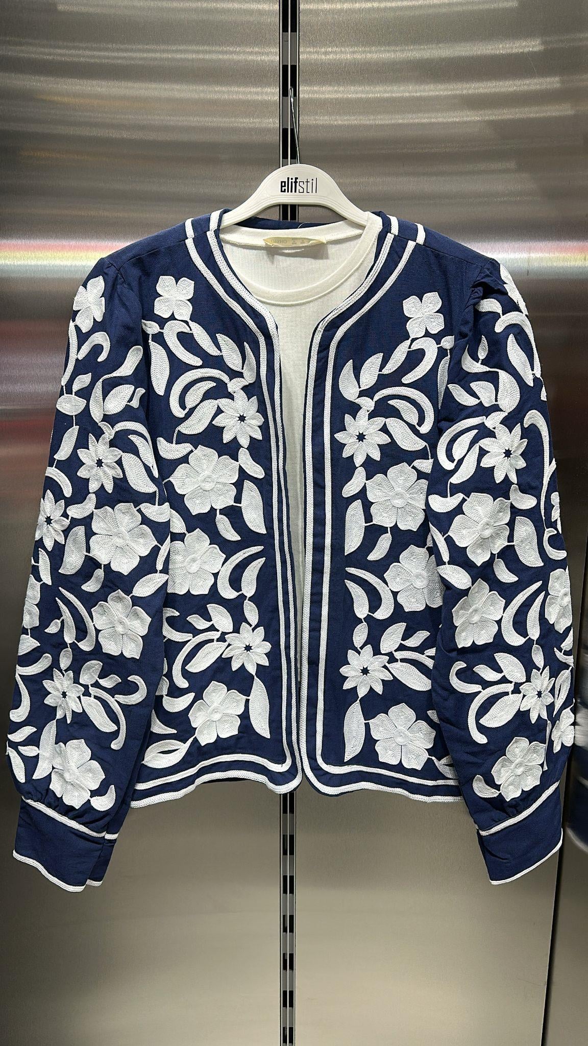 Flower Ceket Lacivert 