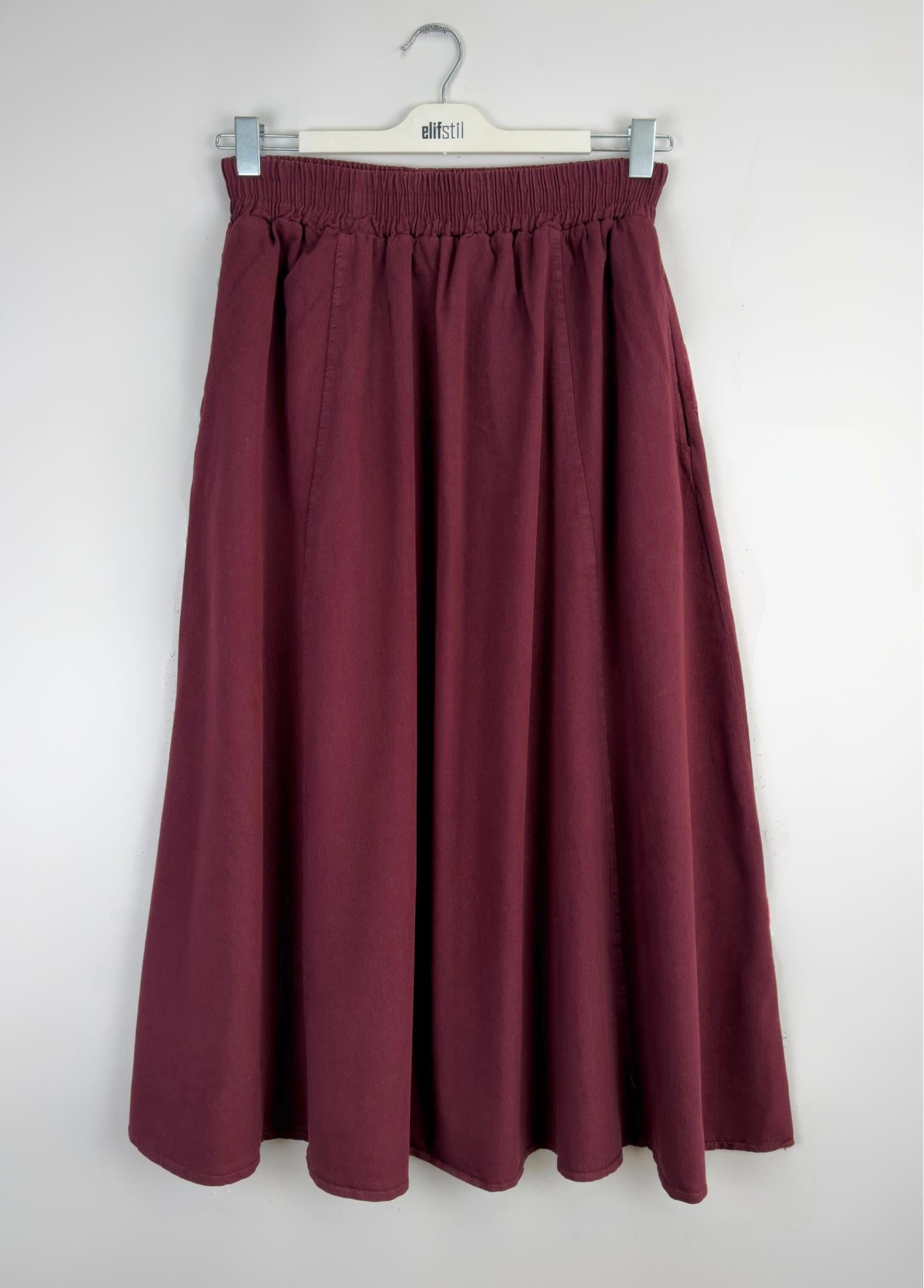 Gabardin Etek Bordo