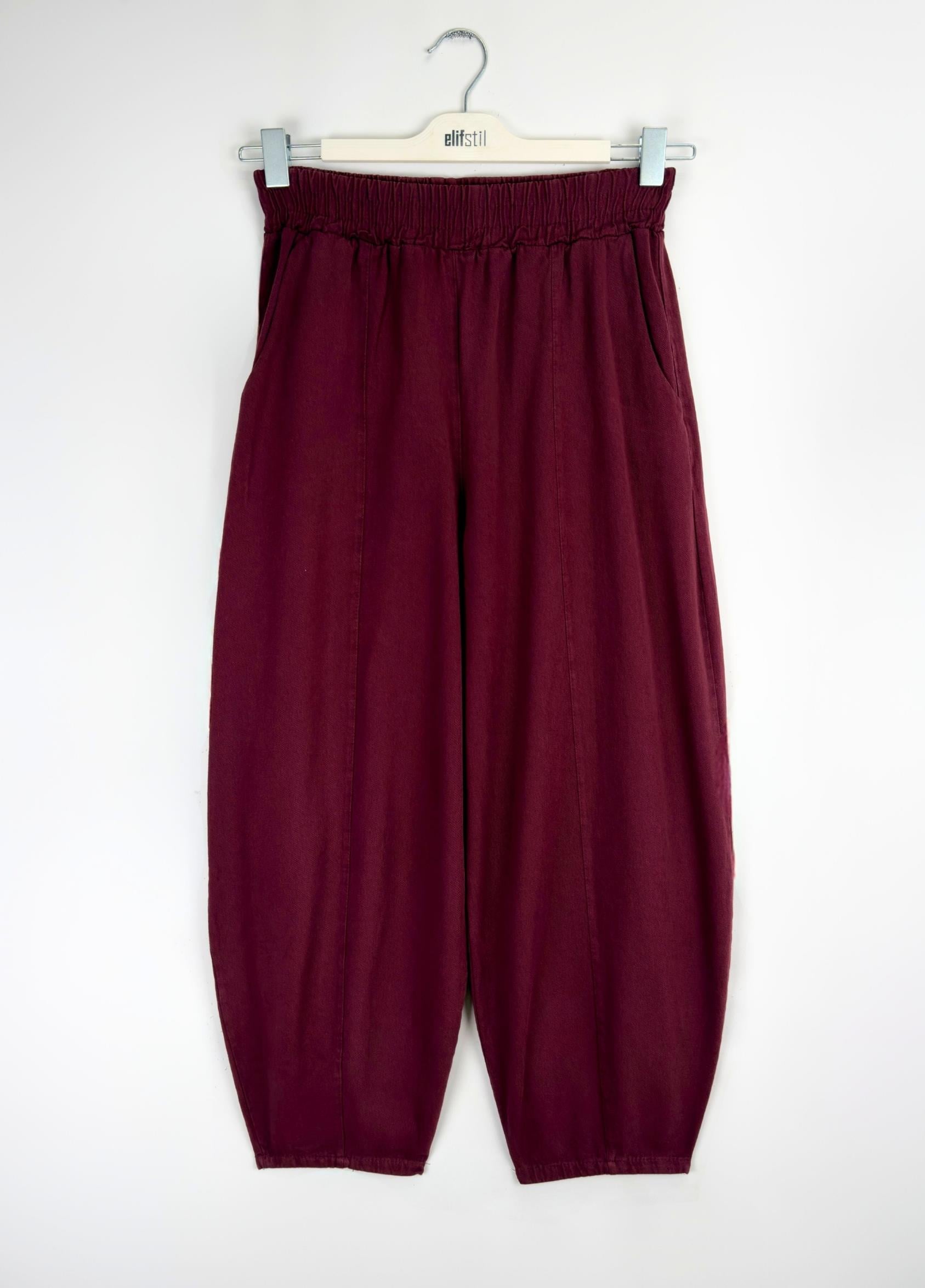 Gabardin Şalvar Pantolon Bordo 