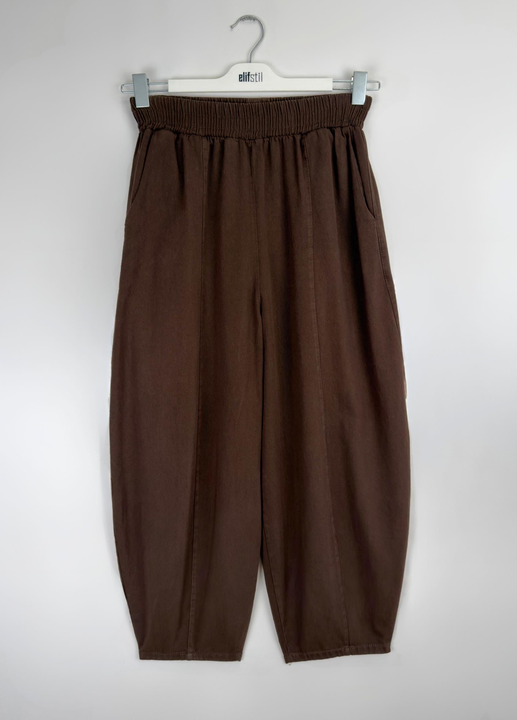 Gabardin Şalvar Pantolon Kahve