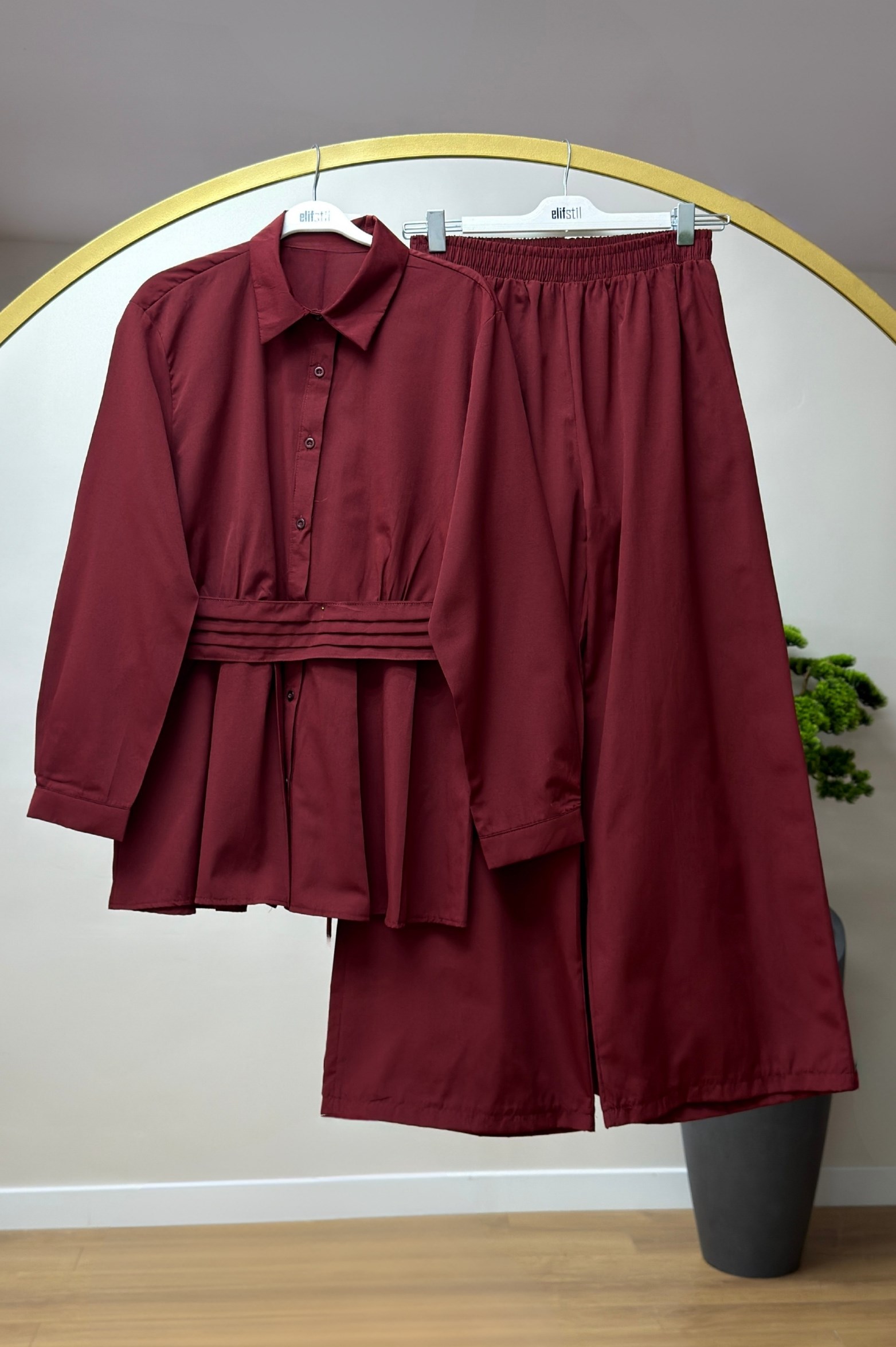 Gömlek Pantolon Takım Bordo 