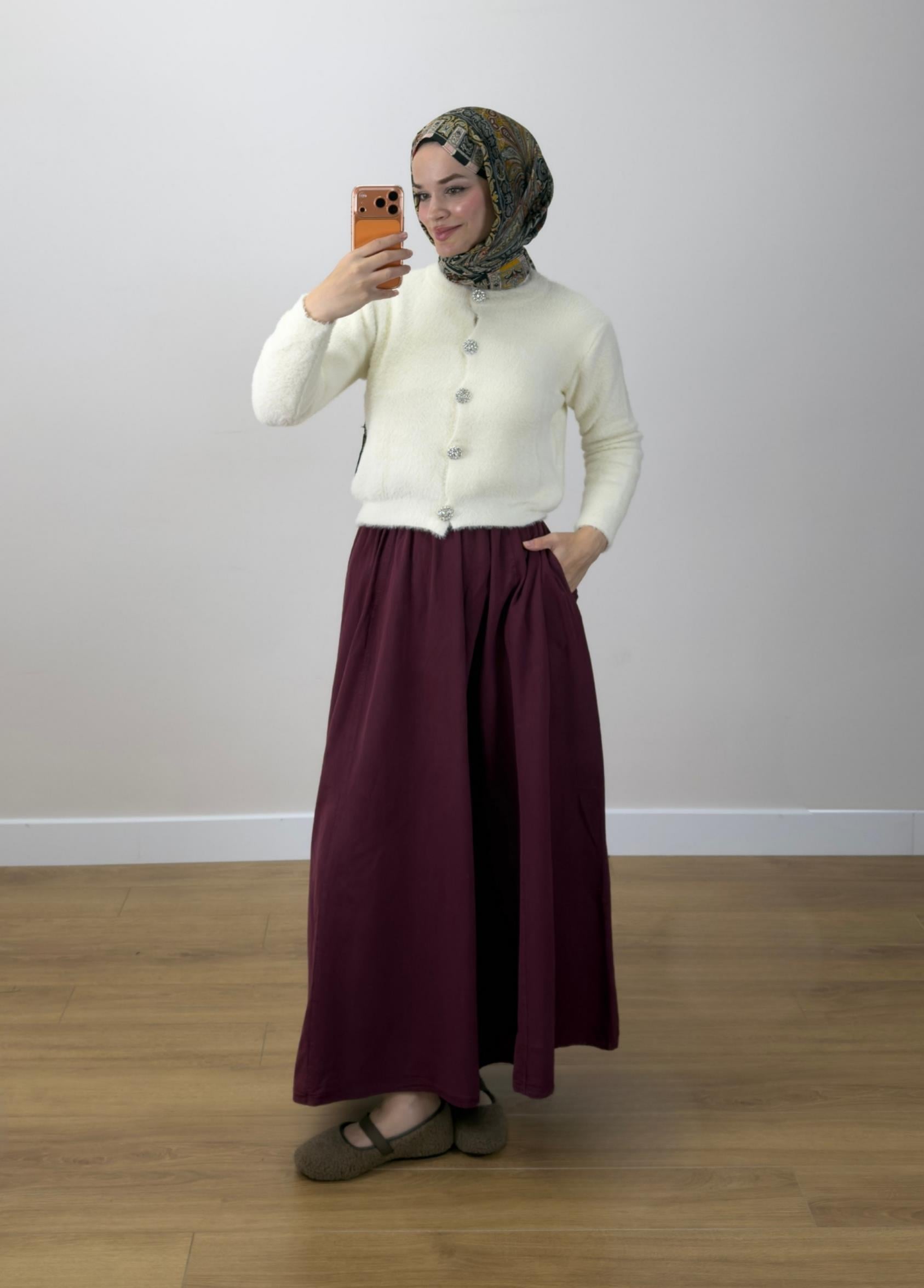 Ham Keten Etek Bordo 