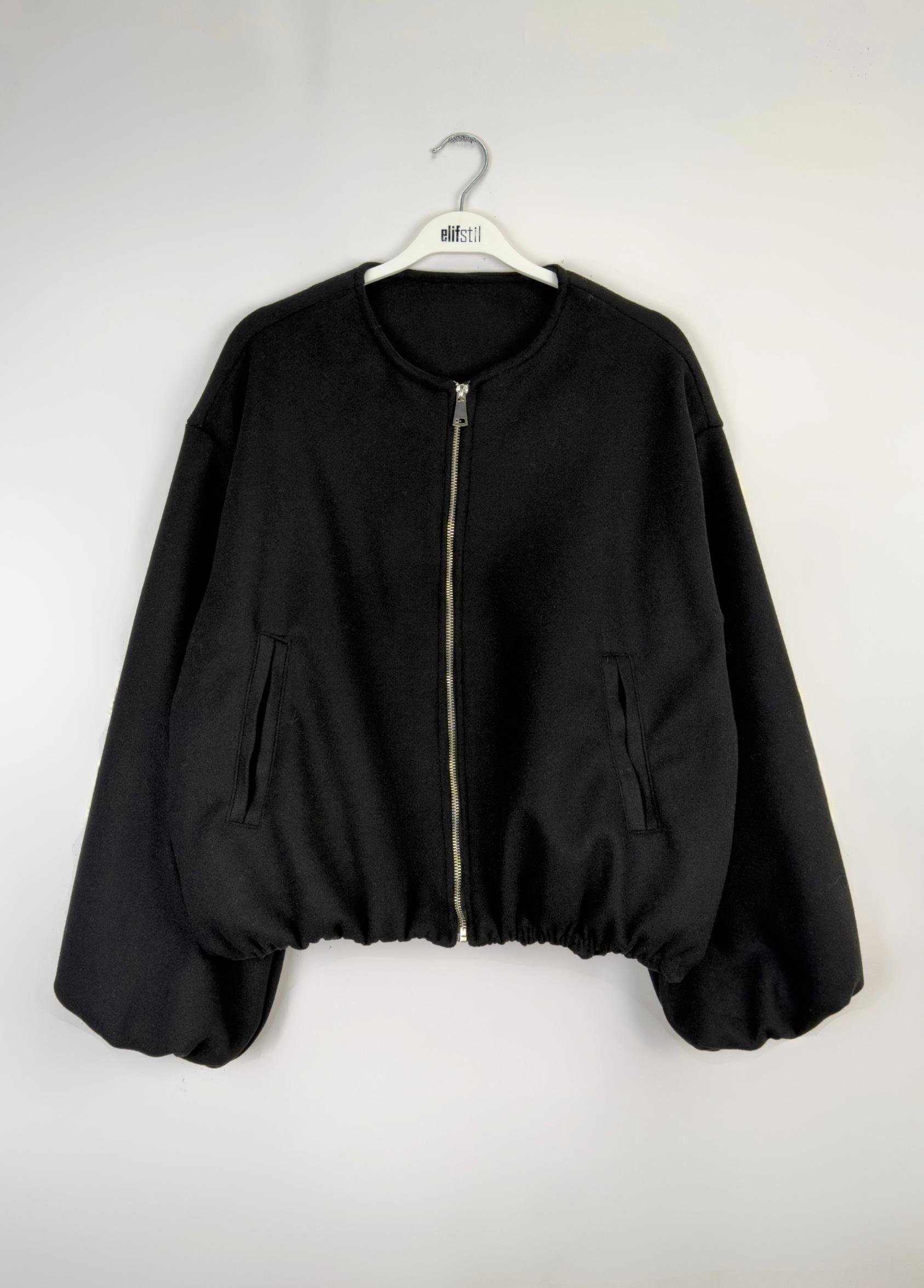 Hazel Basıc Ceket Siyah