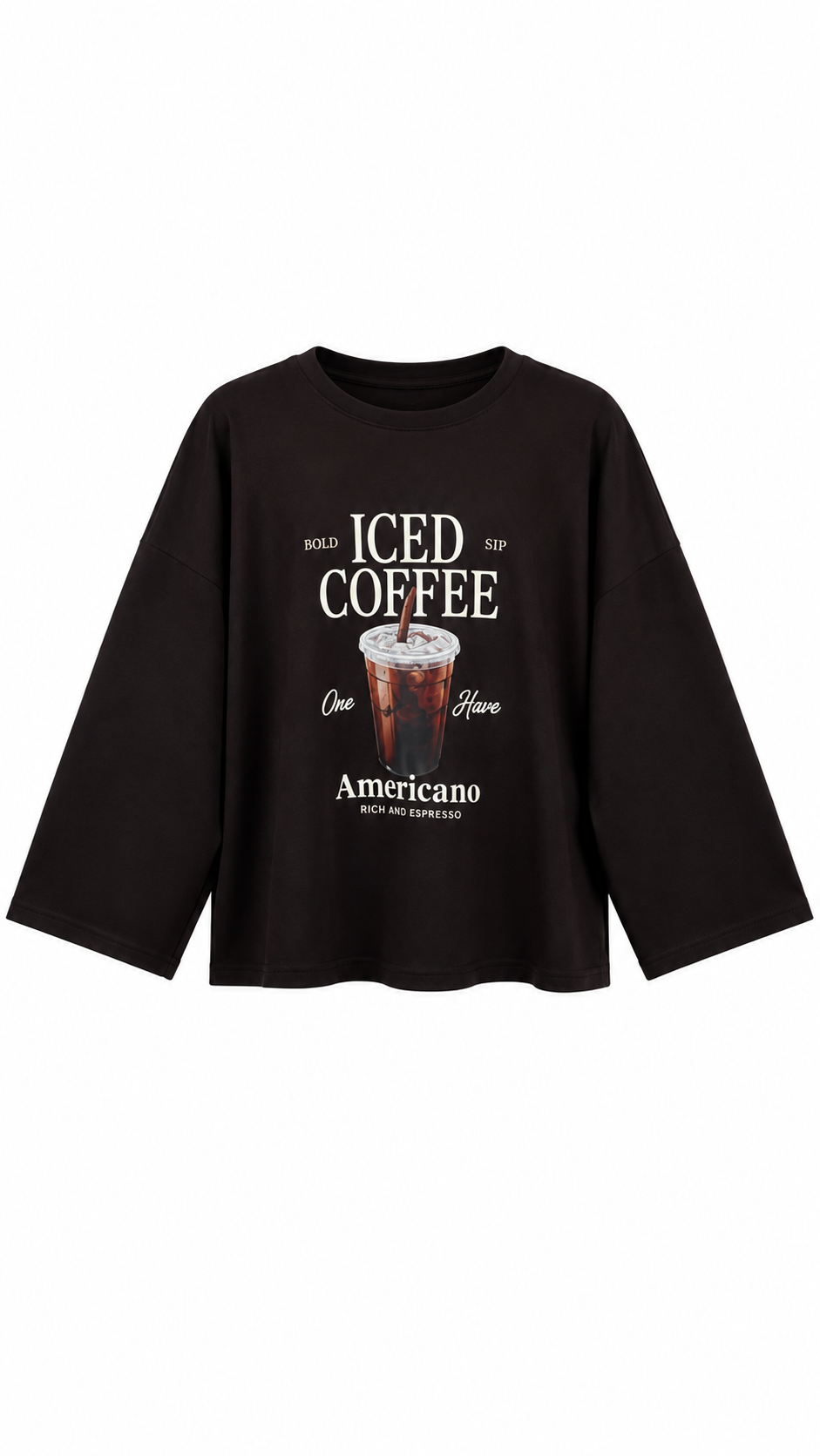 Iced Coffe Baskılı Sweat Kahve 