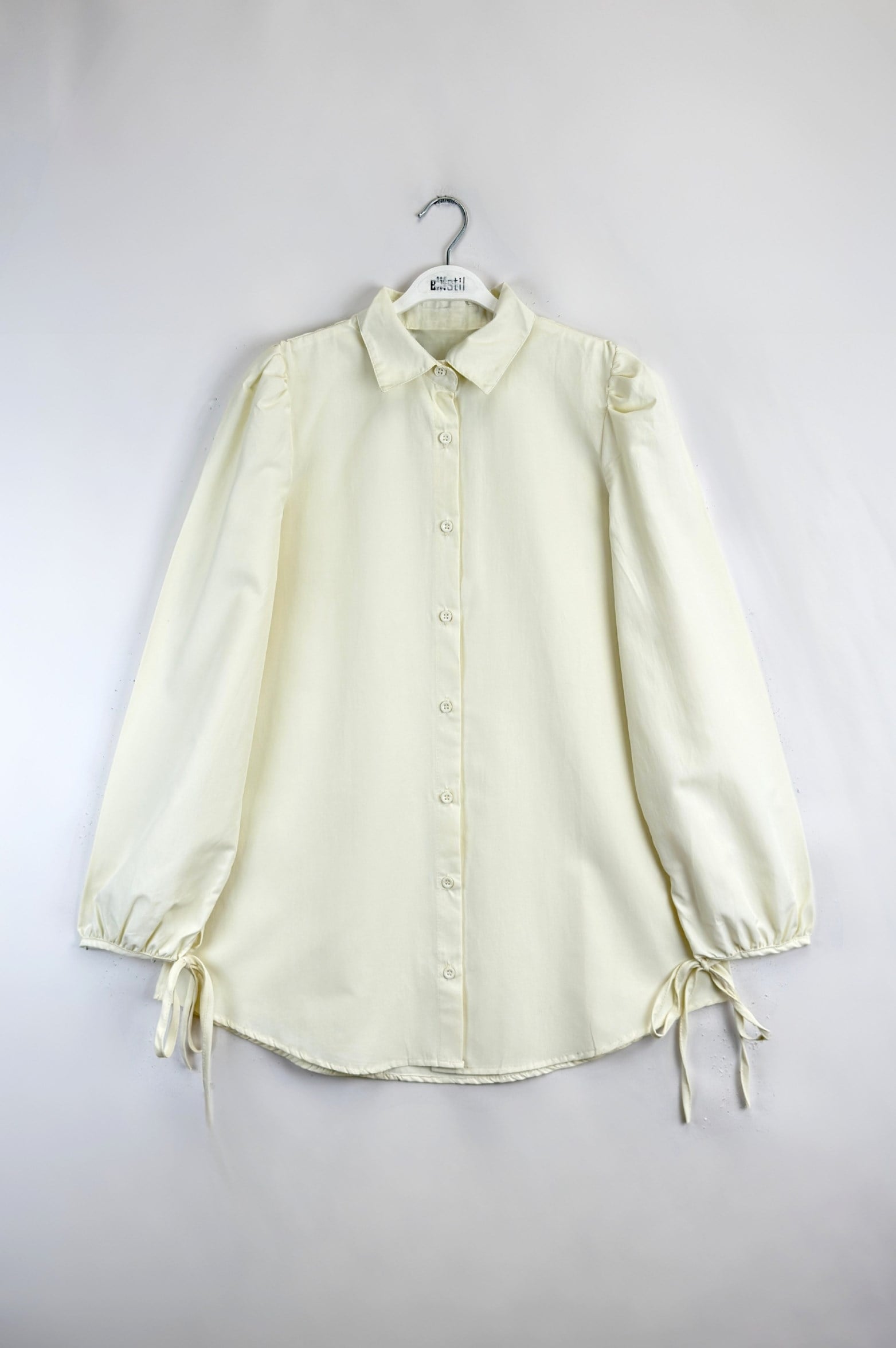 Kolu Bağlamalı Gömlek Bej