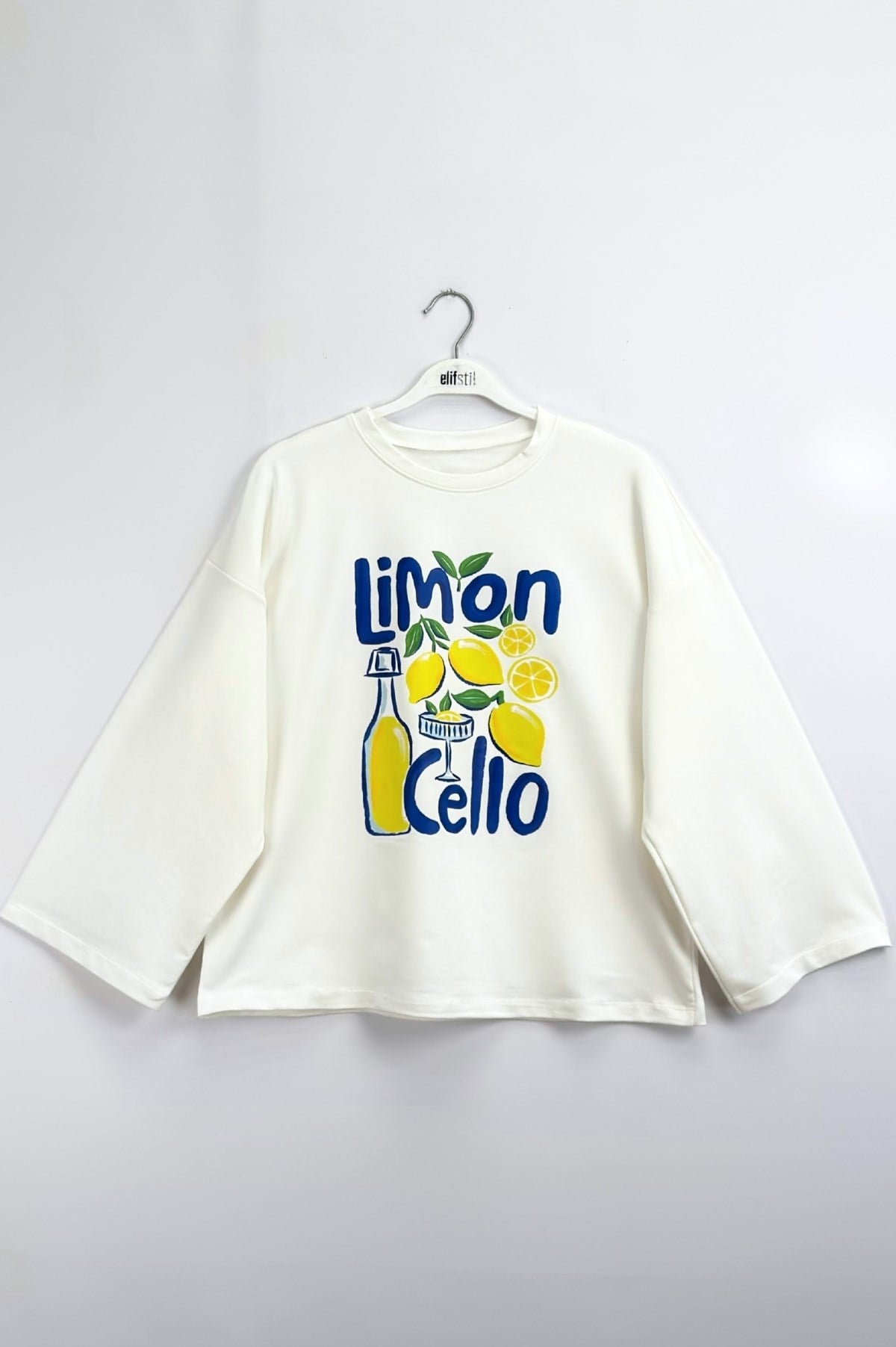 Limoncello Baskılı Sweatshirt Ekru