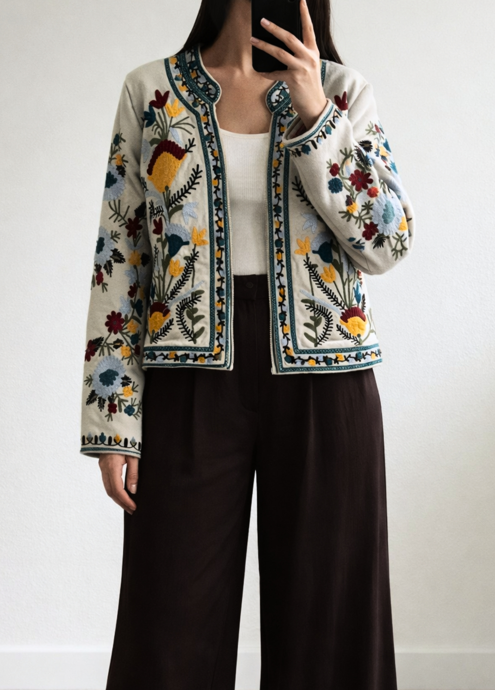 Nakışlı Ceket Bej