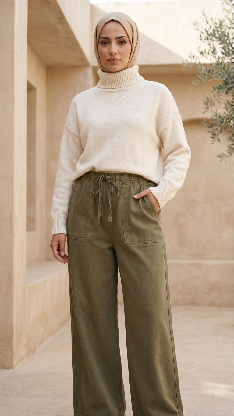 Noya Gabardin Pantolon Haki