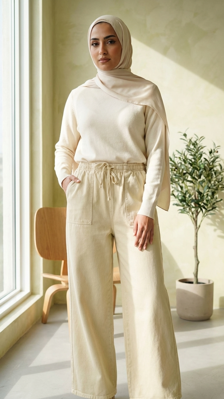 Noya Gabardin Pantolon Taş