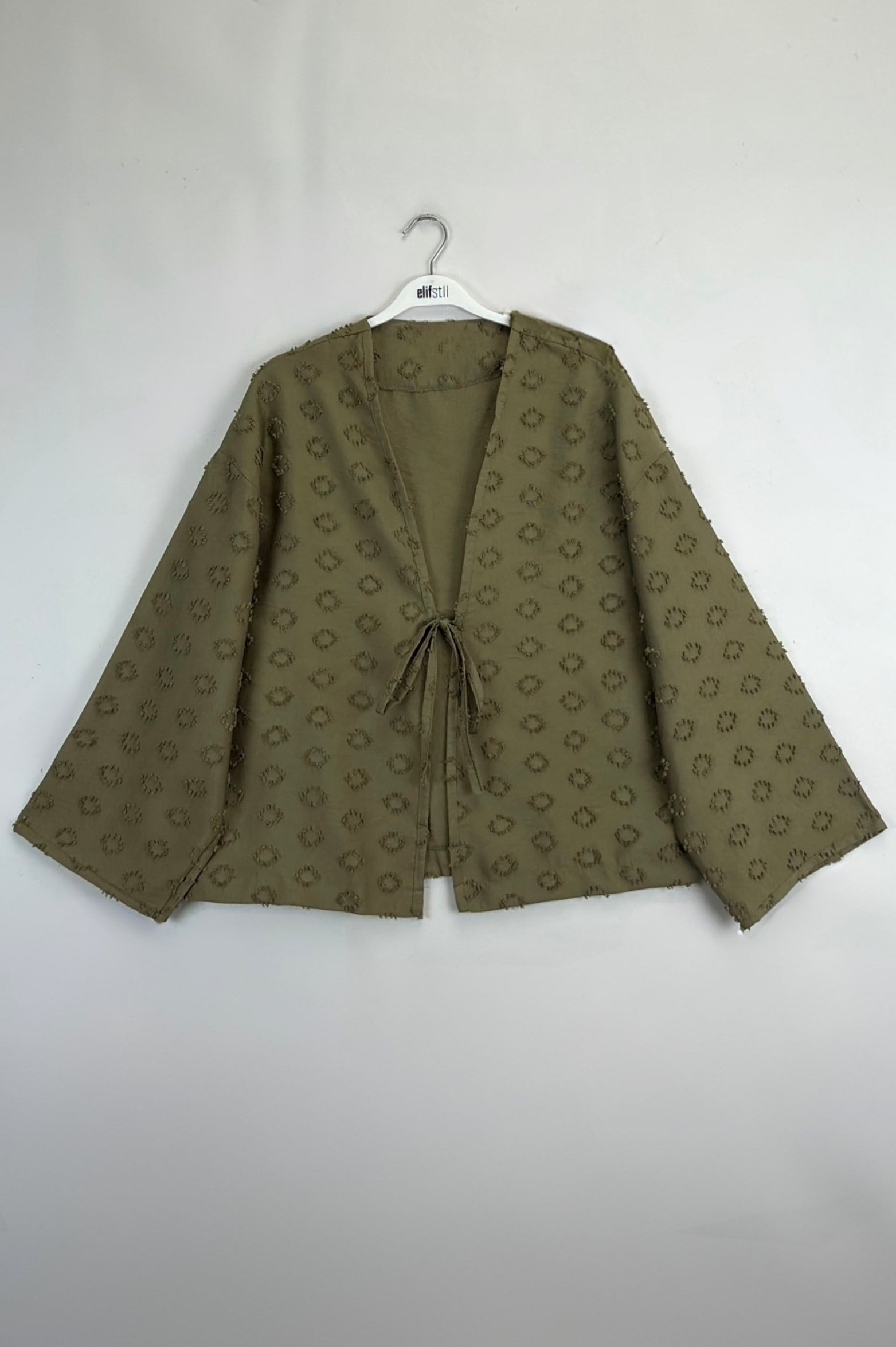 Önü Bağlamalı Kimono Haki 