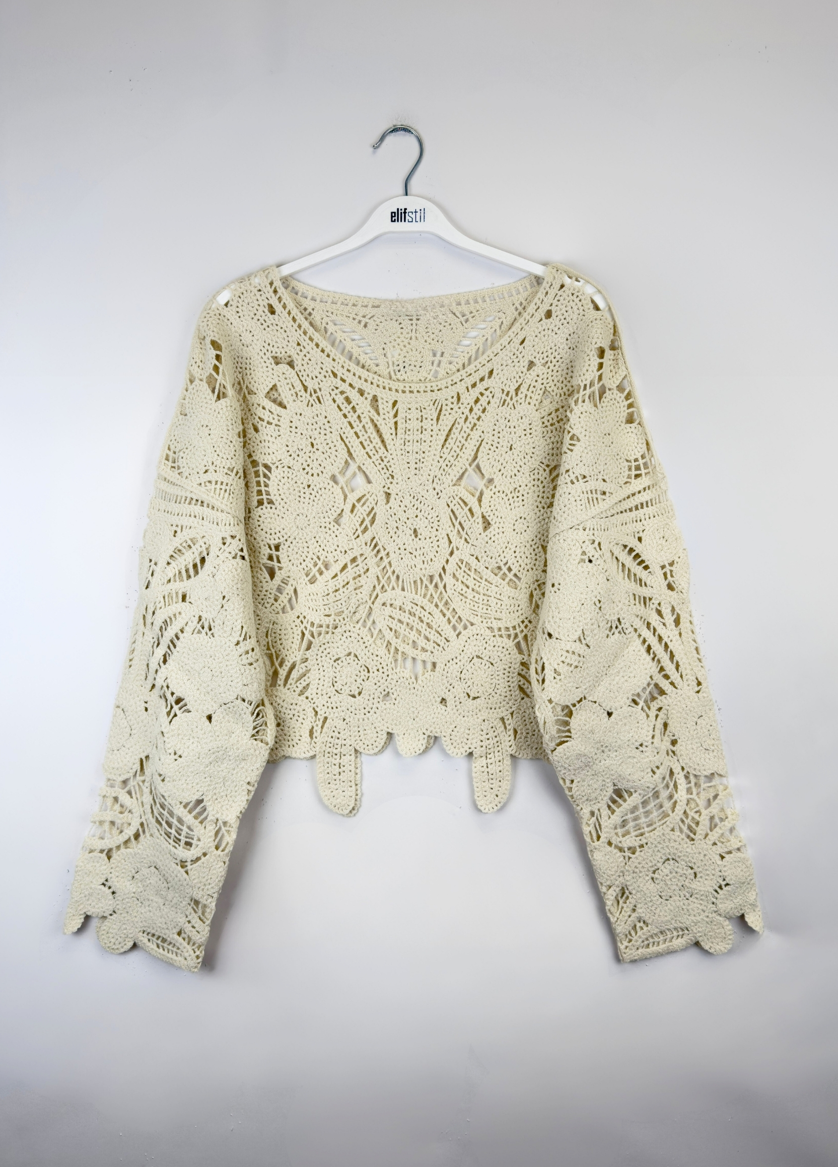 Örgü Triko Bluz Bej 