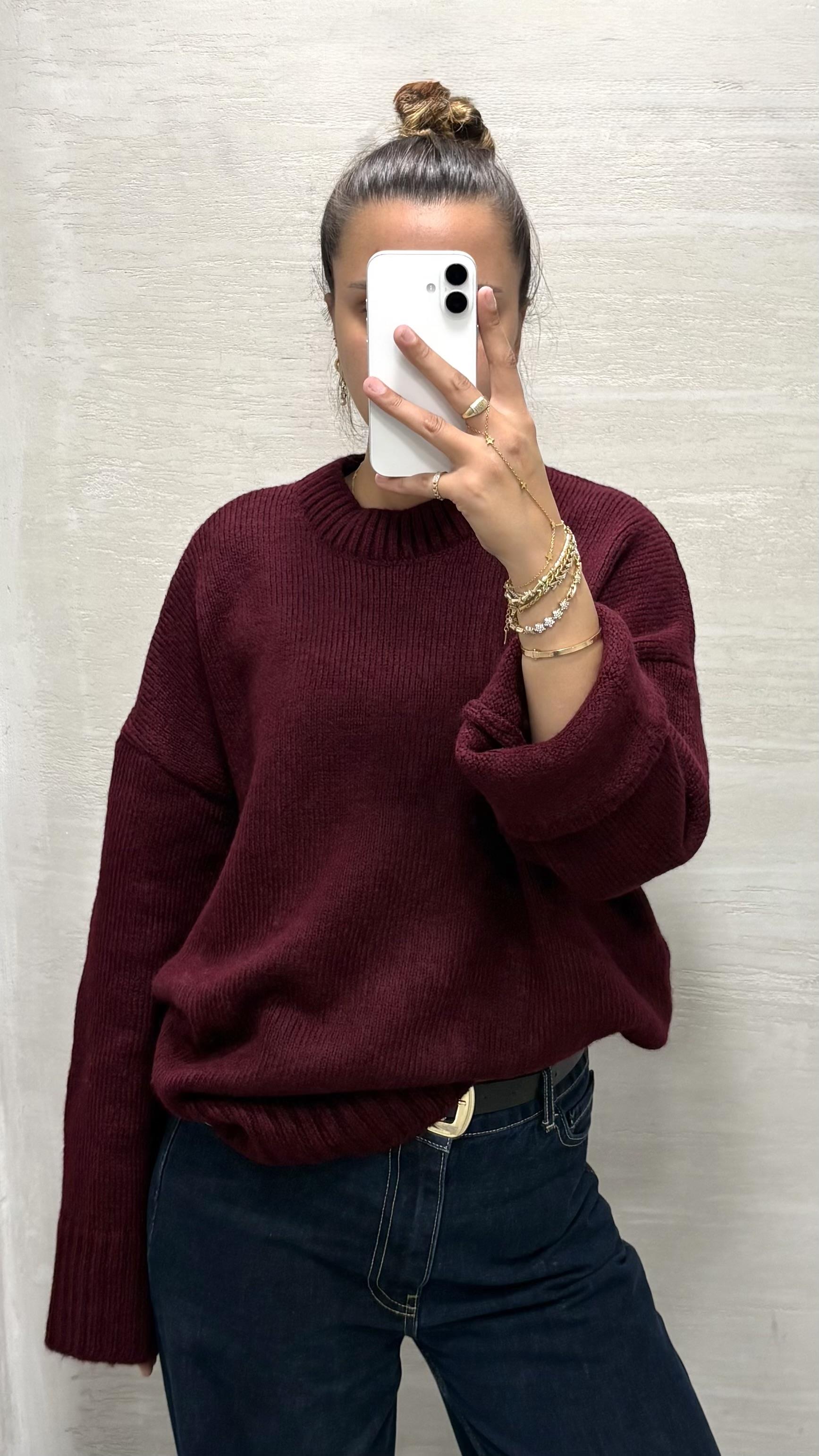 Oversize Kazak Bordo