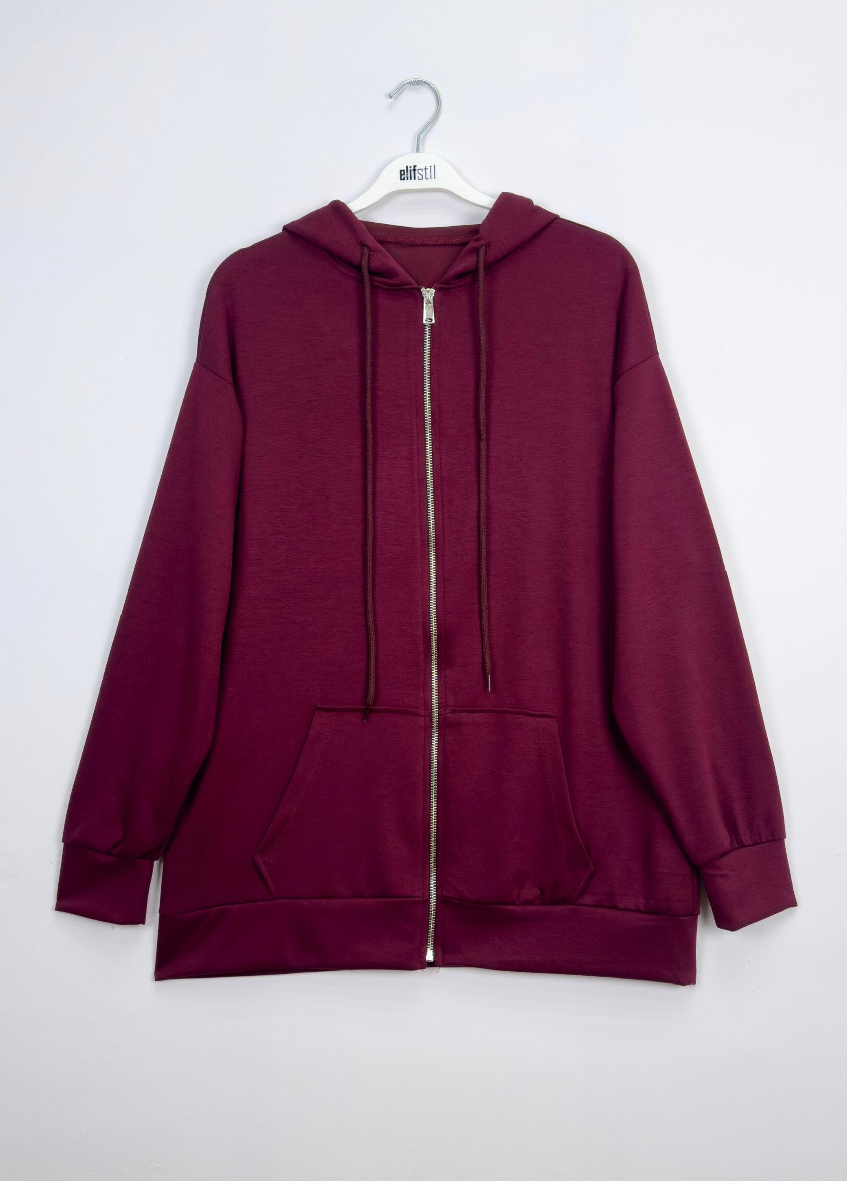 Oys Kapşonlu Sweatshirt Bordo 