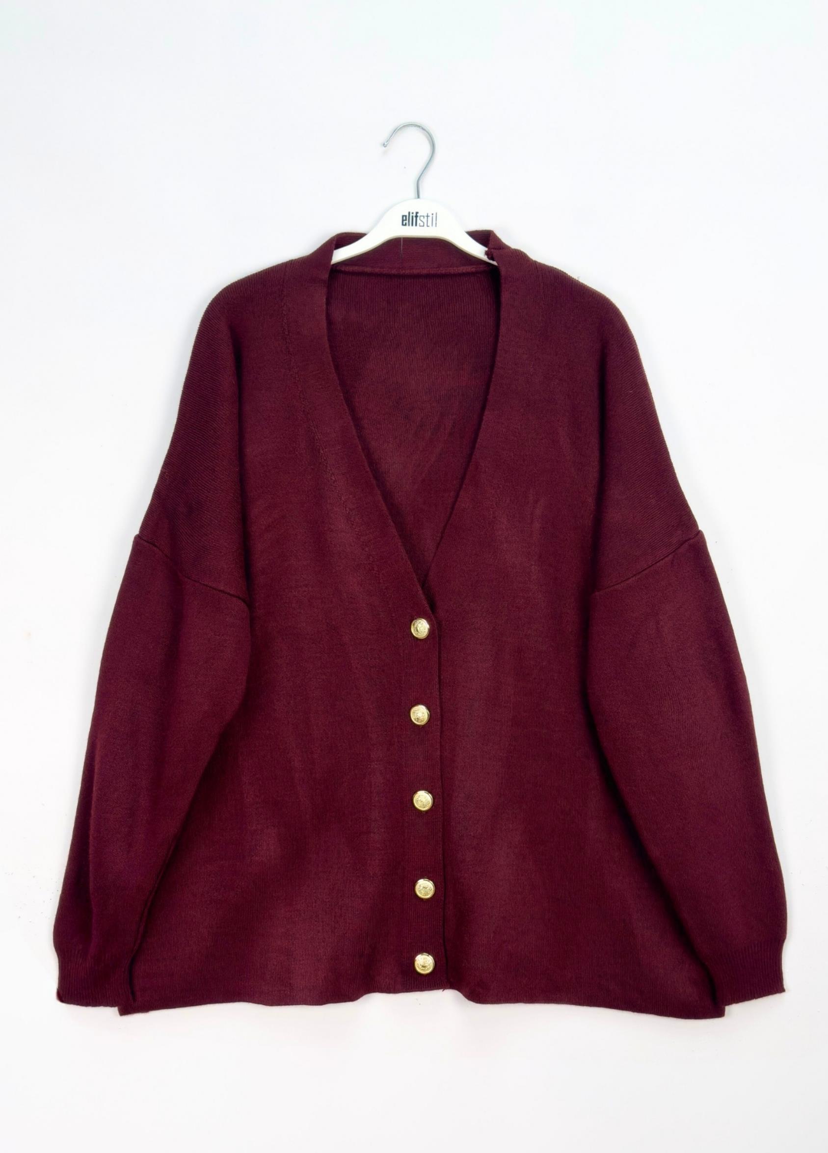 Pera Basic Hırka Bordo