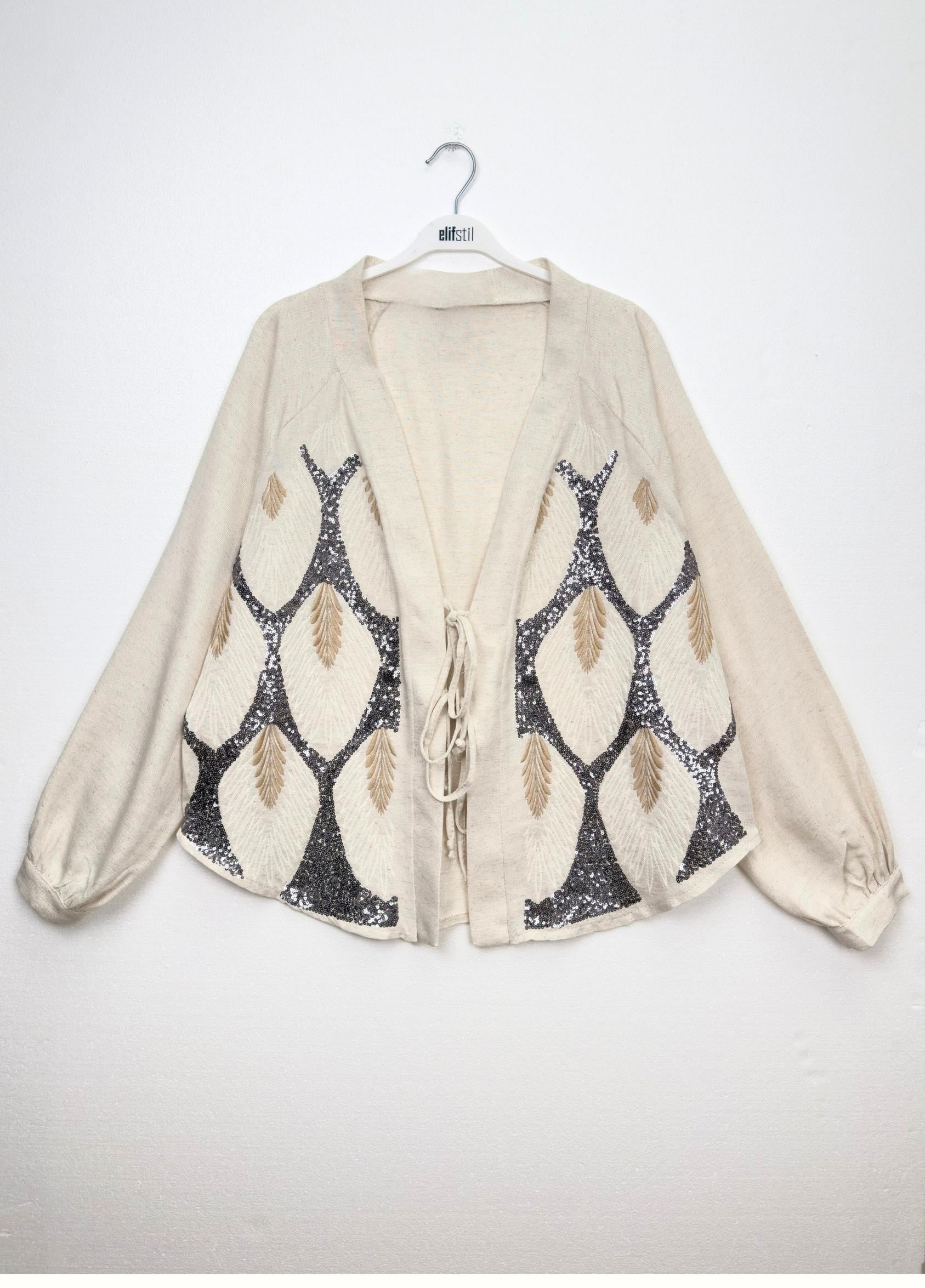 Pileli Kimono Bej
