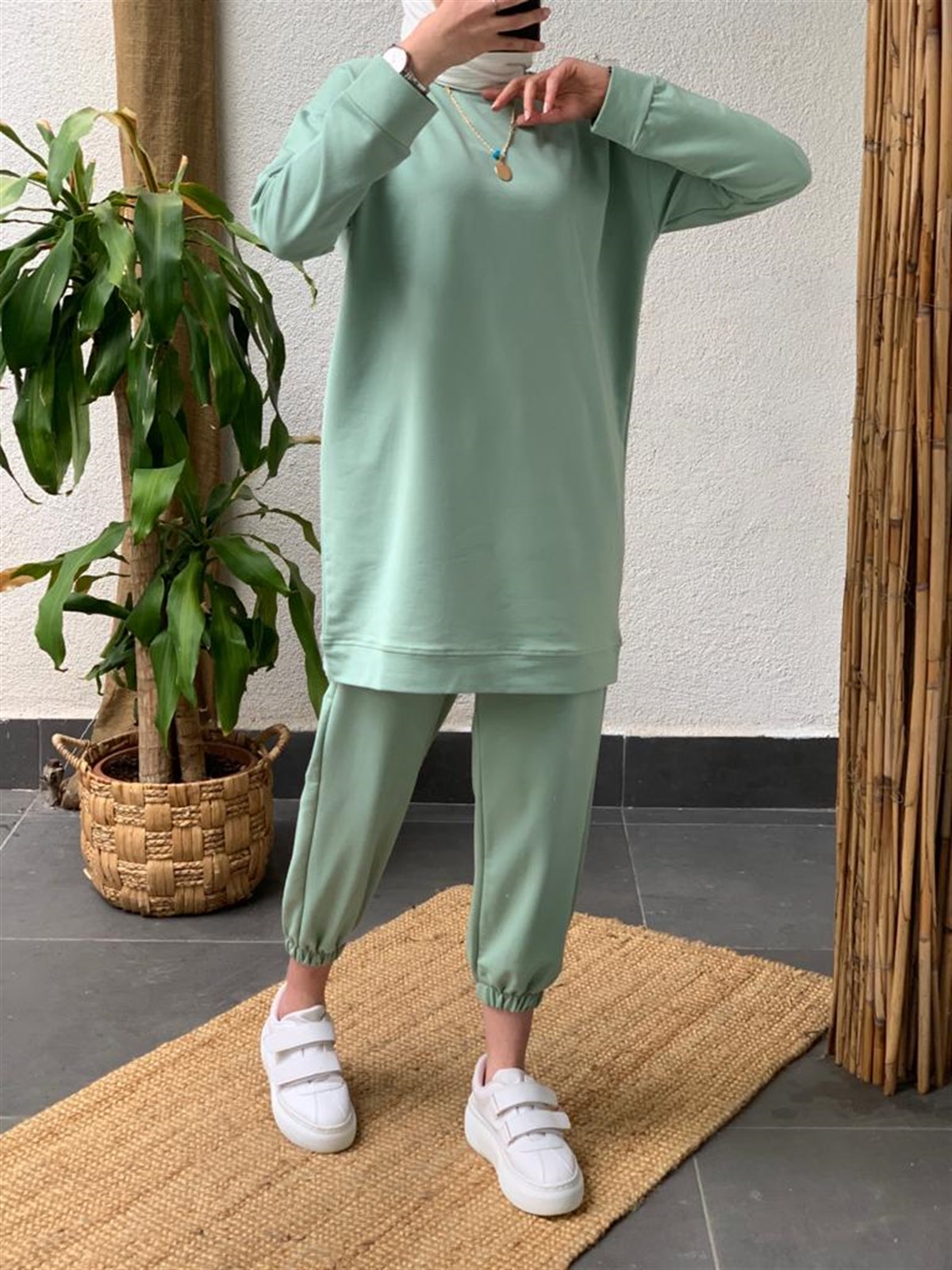 Sweat Takım Mint Yeşili