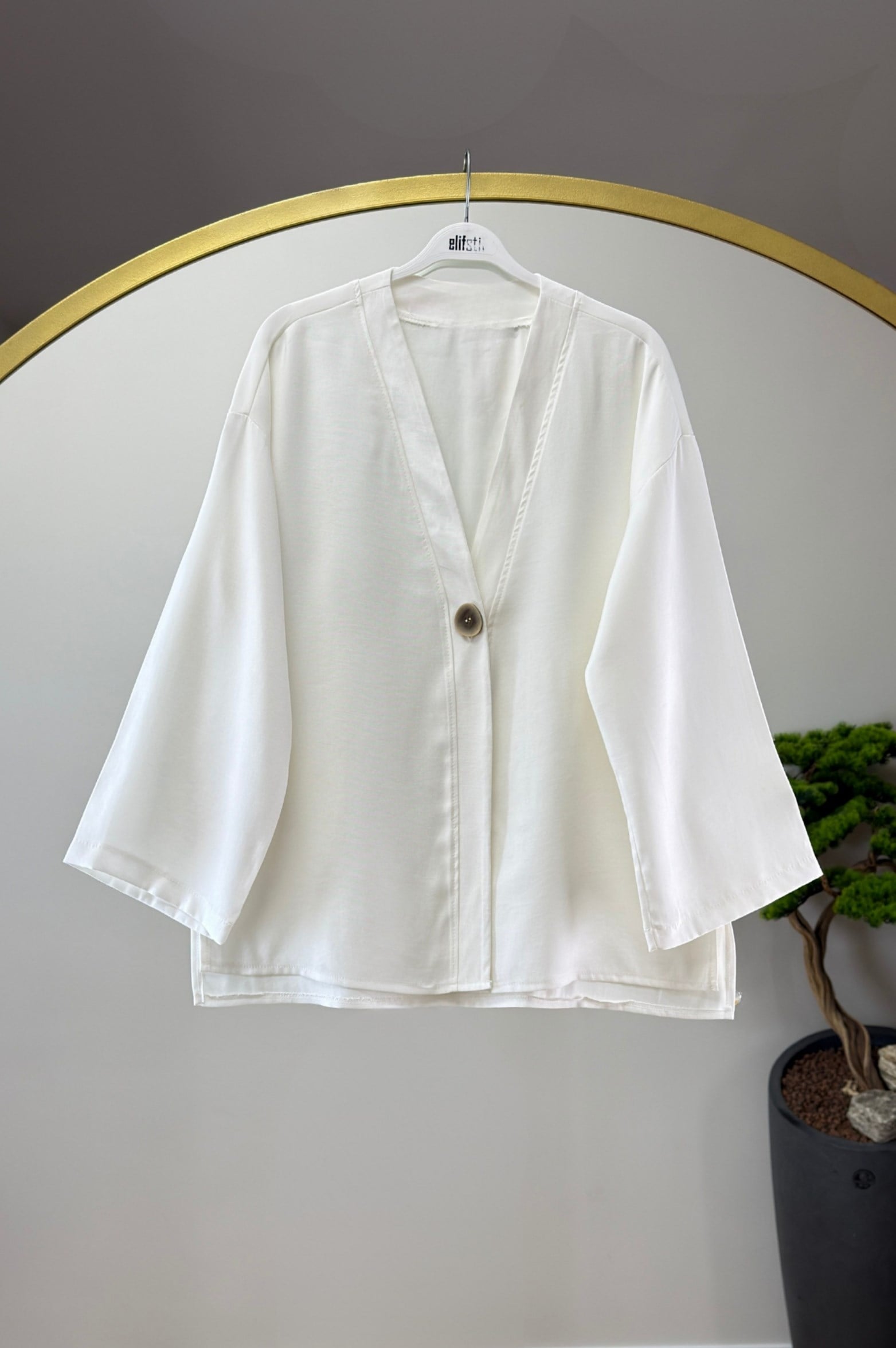 Tensel Ceket Beyaz 