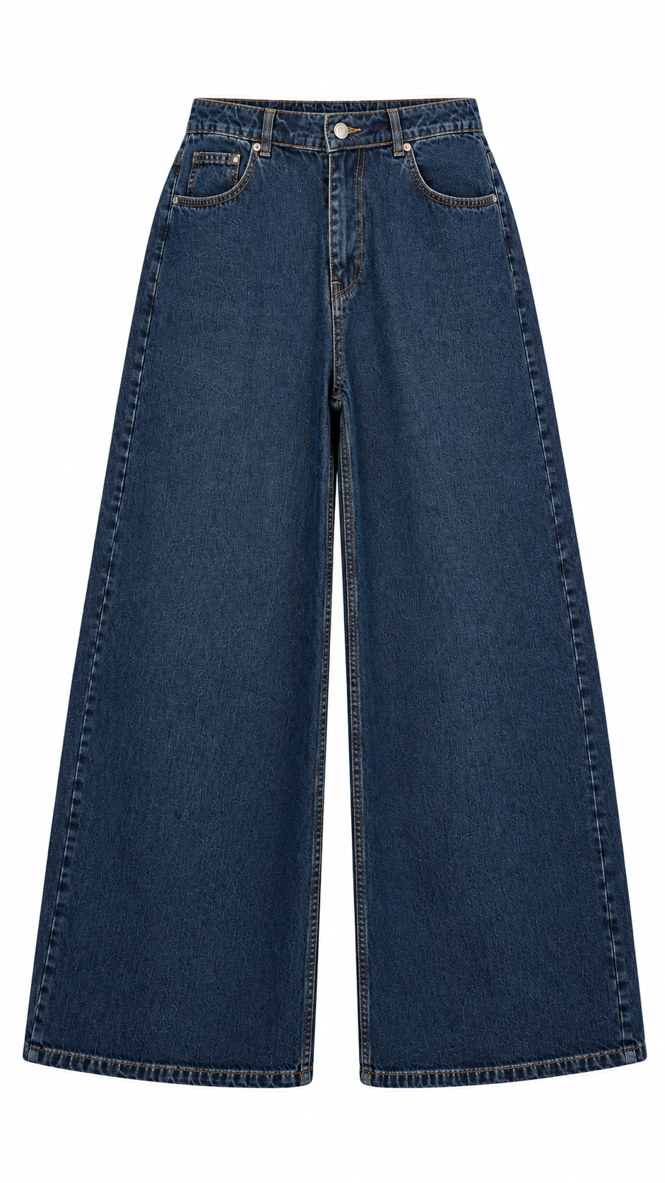 Wide Leg Jean Koyu Mavi