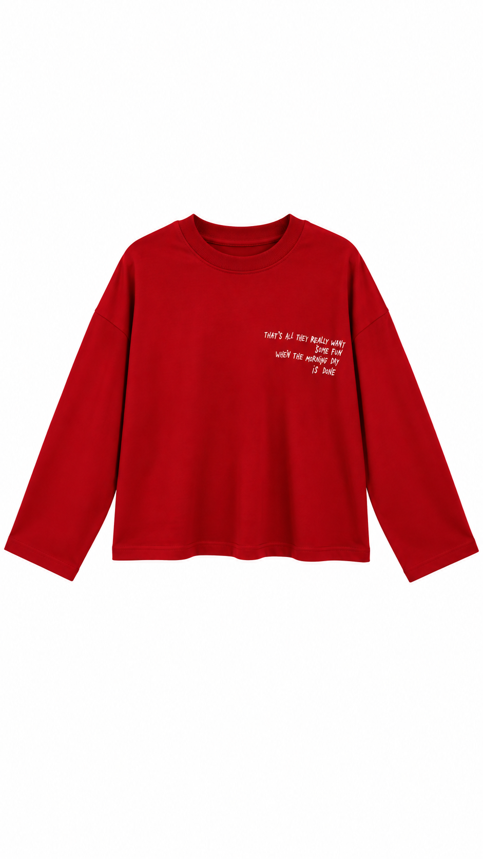 Yazılı Sweat Kırmızı