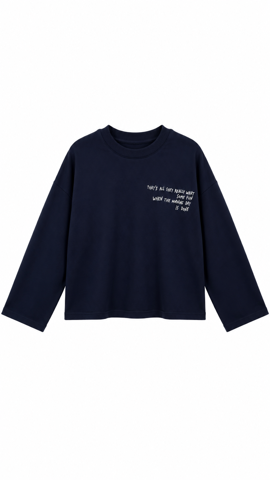 Yazılı Sweat Lacivert