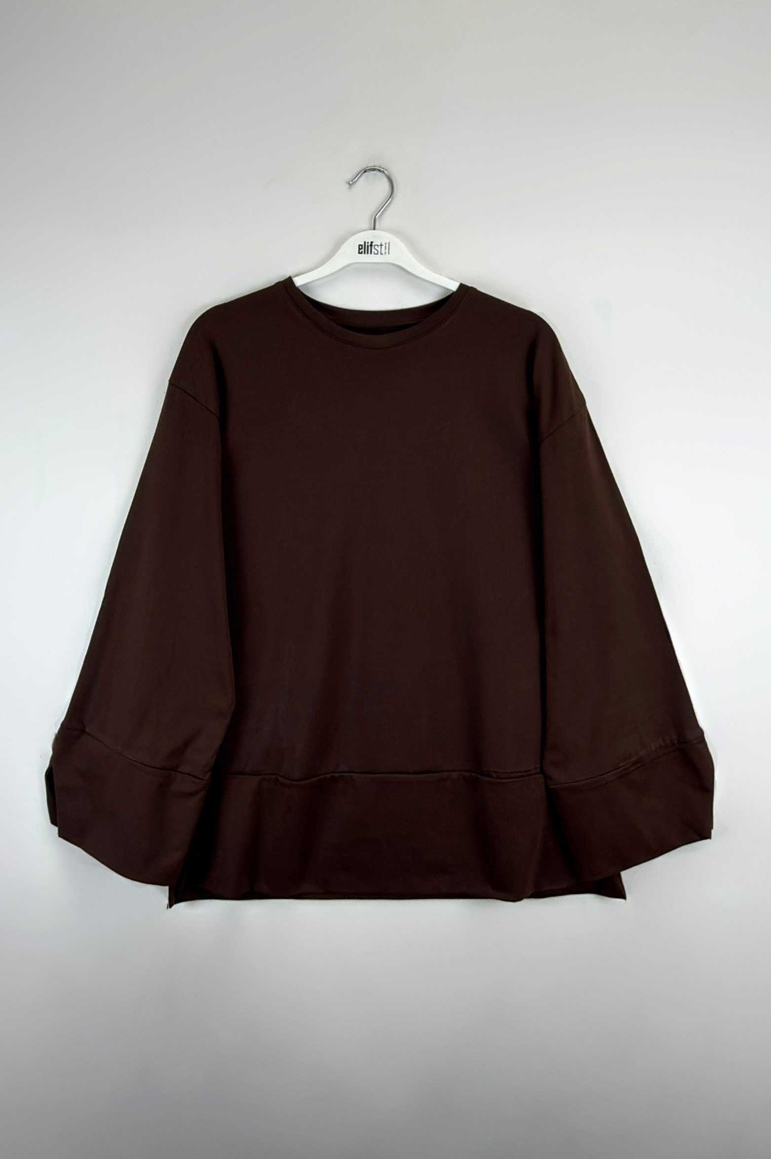 Yırtmaçlı Sweat Kahve 