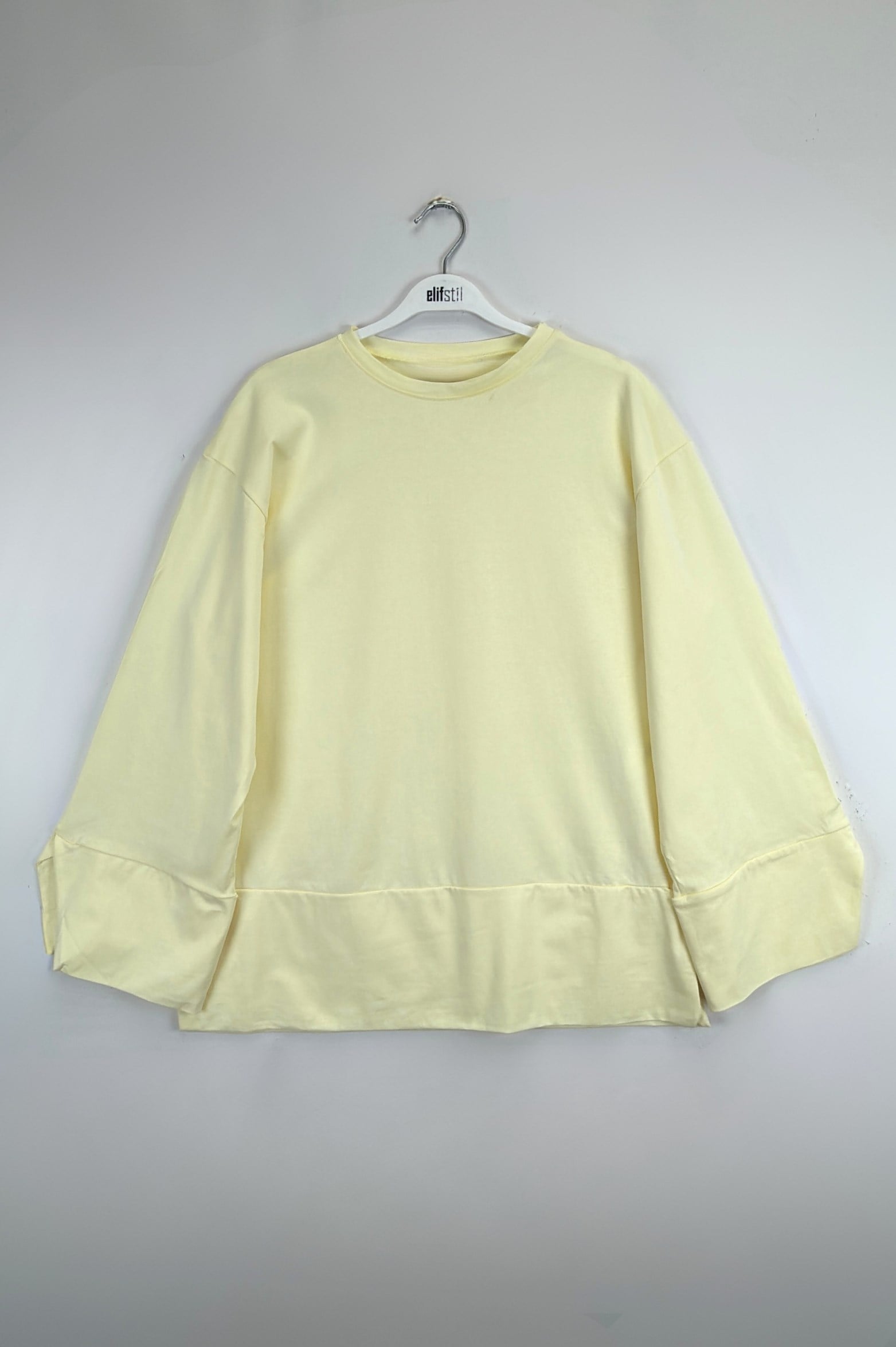 Yırtmaçlı Sweat Sarı