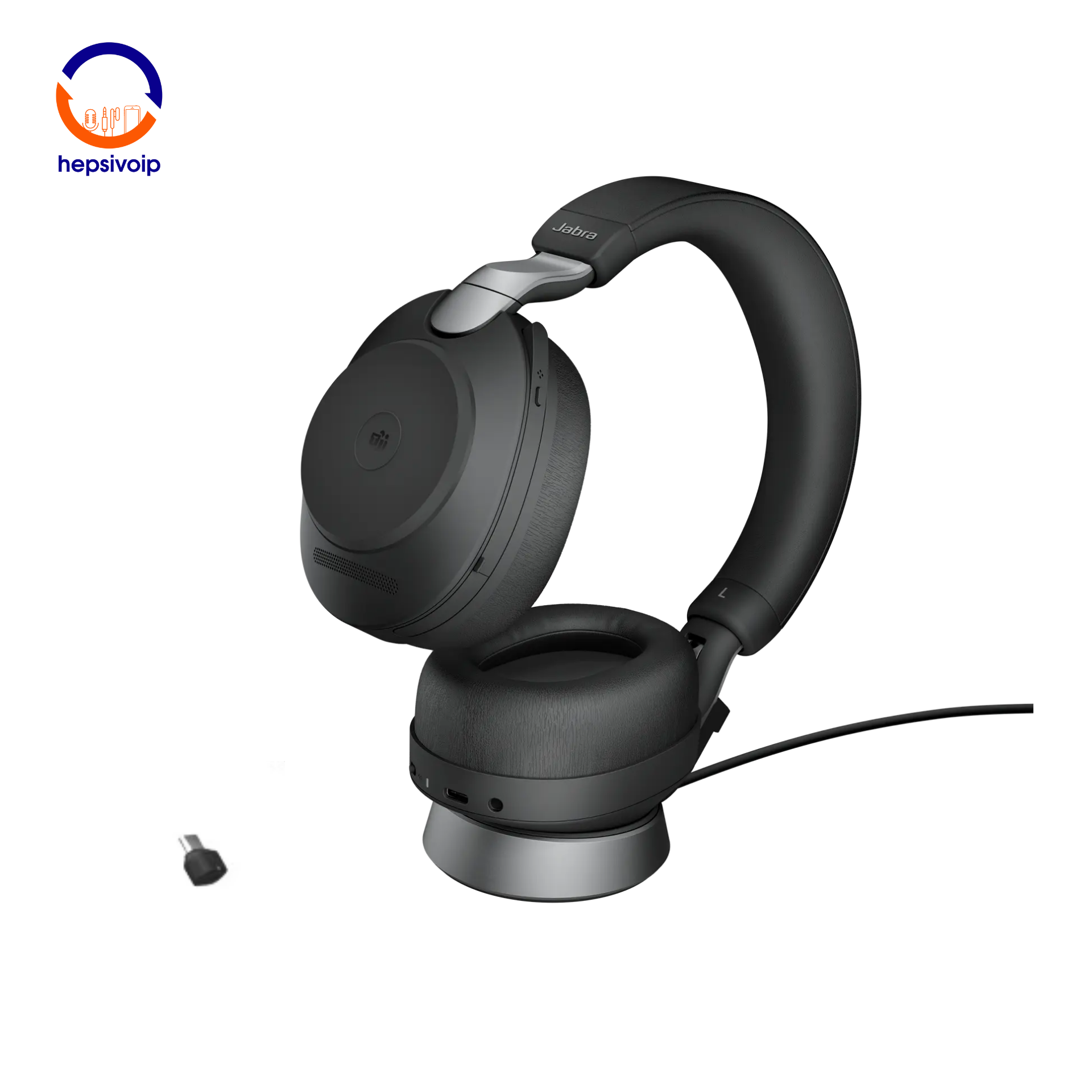 Jabra Evolve2 85 Link380c MS Stereo Black Standlı Kulak Üstü Kulaklık