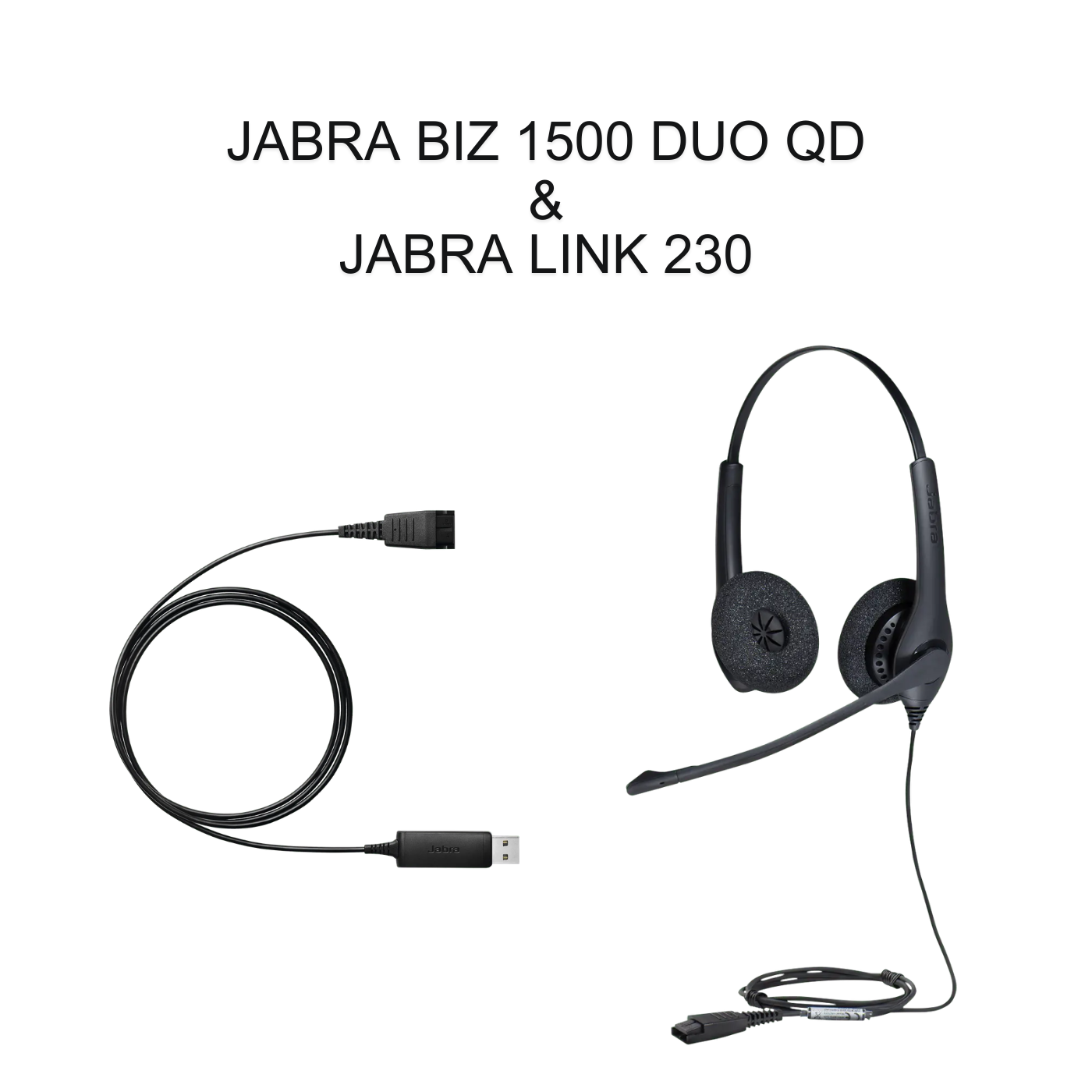 Jabra BIZ 1500 Duo QD Kulaklık & Jabra Link 230 Usb Adaptör