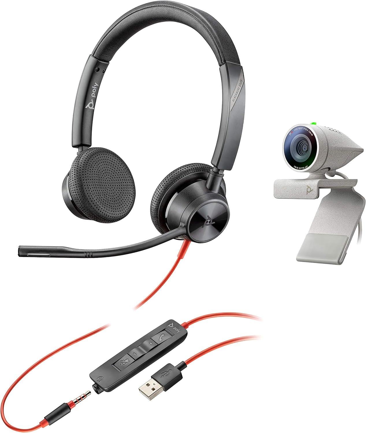 Poly - Studio P5 Webcam with Blackwire 3325 Headset Kit (Plantronics + Polycom)