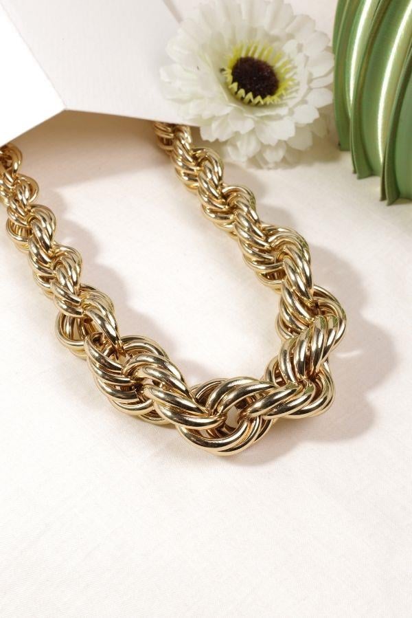 Gold Kalın Burgu Kolye